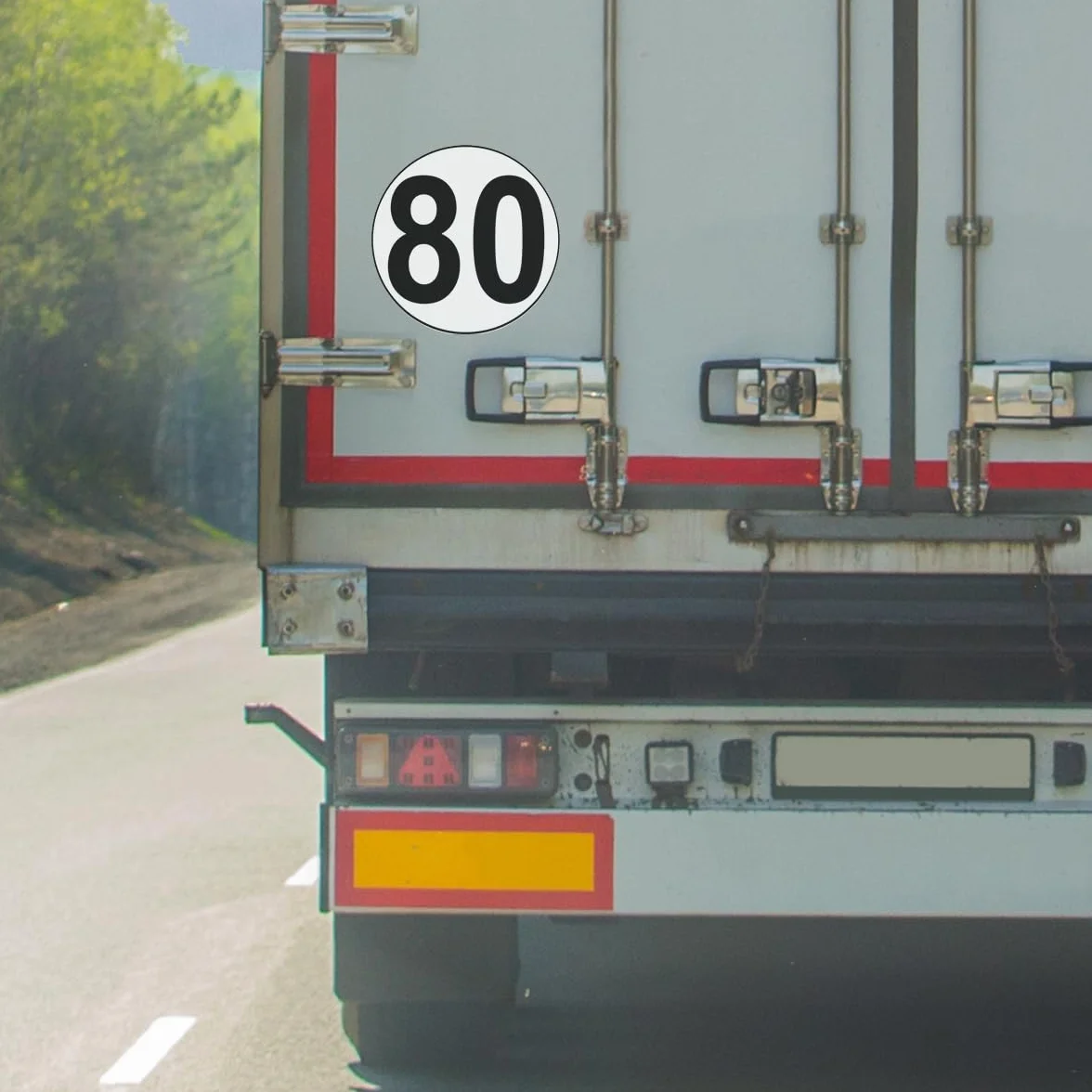 Naklejka Ograniczenie Prędkości Autokary Ciężarówka 80 KM/H 15 cm