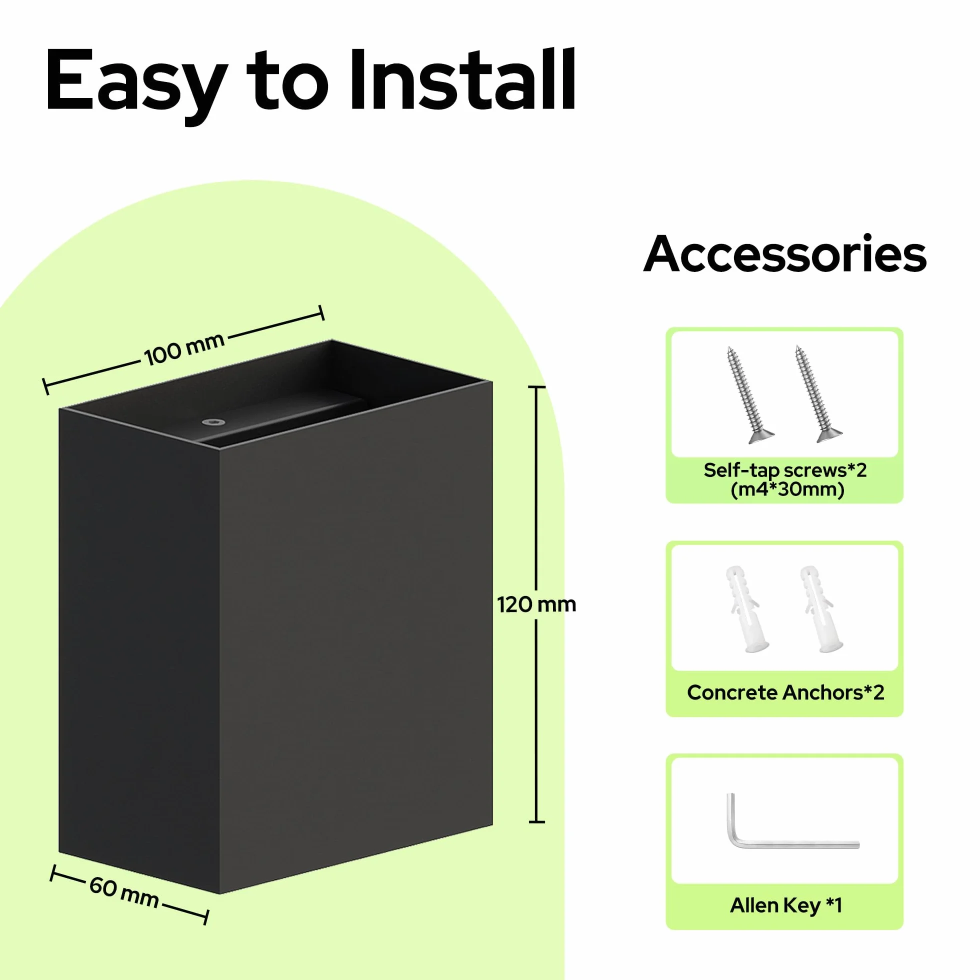 auralab Aluminiowy Kinkiet Zewnętrzny LED 6W 4000K IP65 Regulowany Kąt Świecenia Kwadratowa