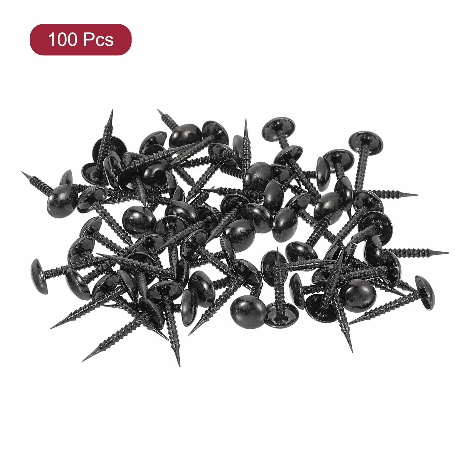 QUARKZMAN Gwoździe tapicerskie 8 x 20 mm okrągłe głowa dekoracyjne czarny