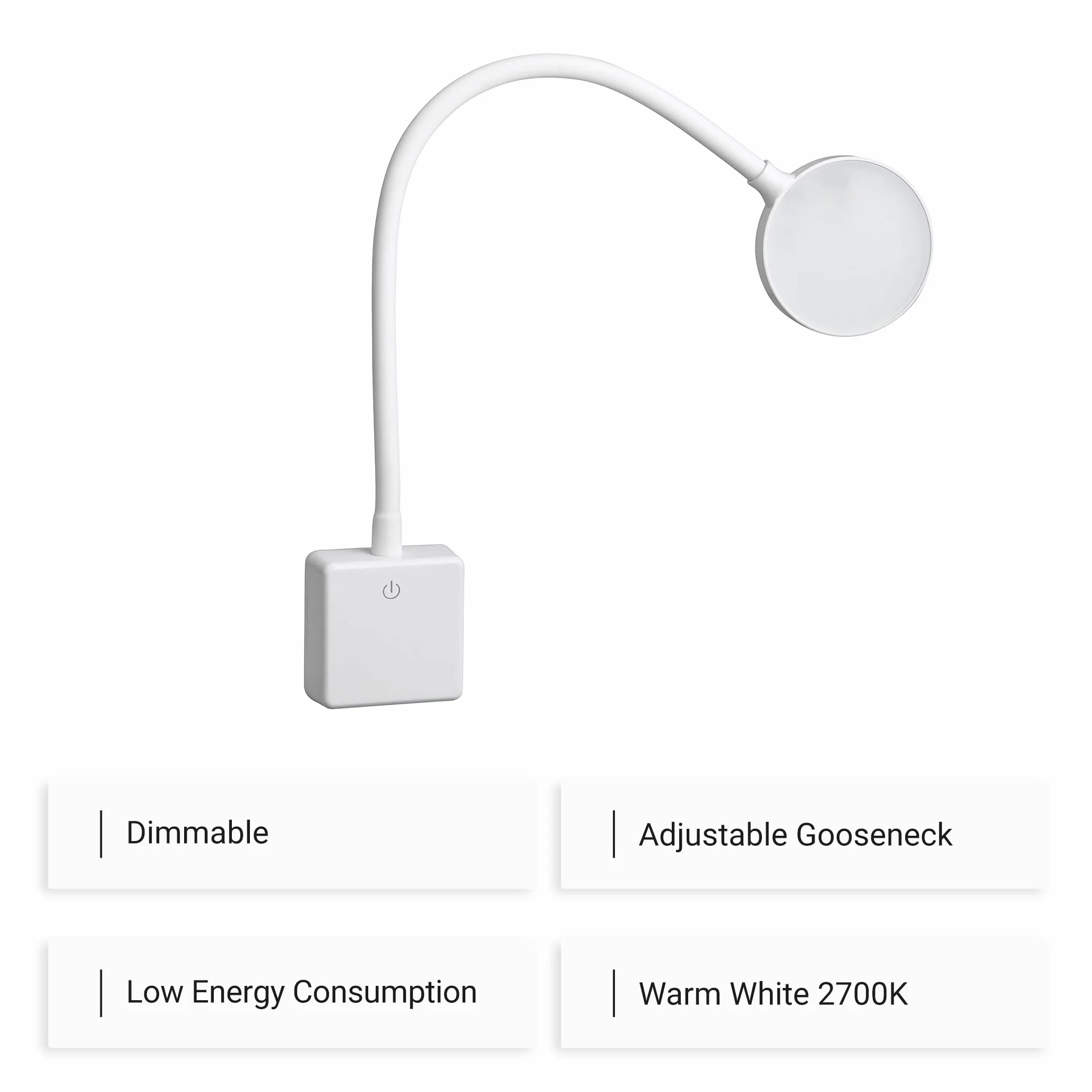 SEBSON Lampa LED do gniazdka wtykowego 4 W 4000 K ściemniana biała