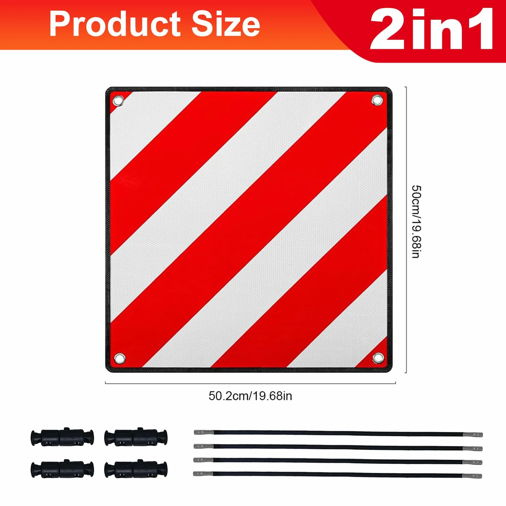 Aluminiowa Tablica Ostrzegawcza 50x50 cm Odblaskowa Czerwono-Biała Do Włoch Hiszpanii