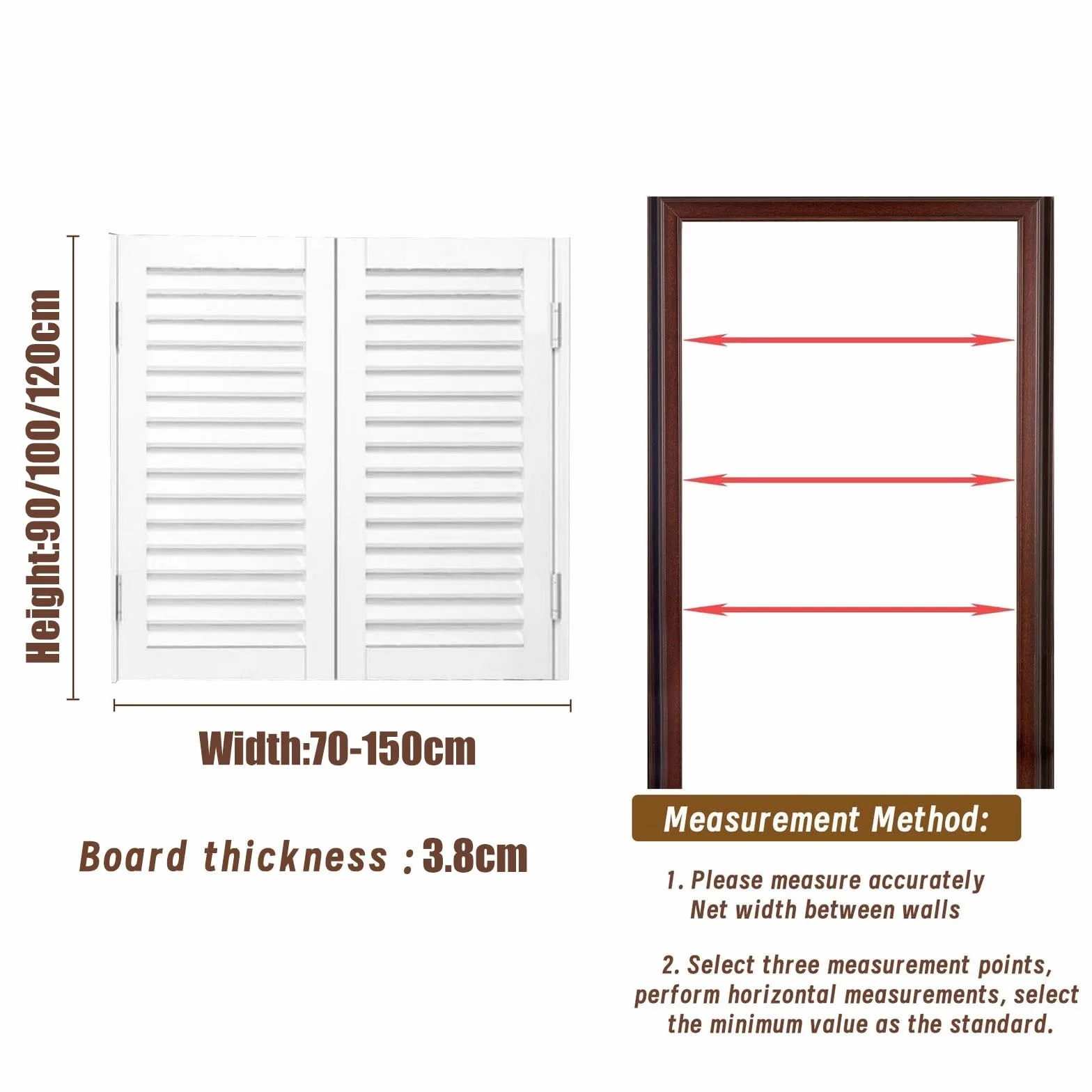 Drzwi Wahadłowe Kawiarnia Lite Drewno 70-150 cm Otwierane W Dwie Strony Brown W70xH120cm