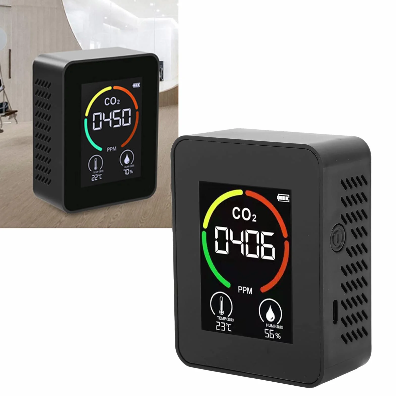 Detektor jakości powietrza 3 w 1 CO2 monitor temperatury i wilgotności TVOC USB