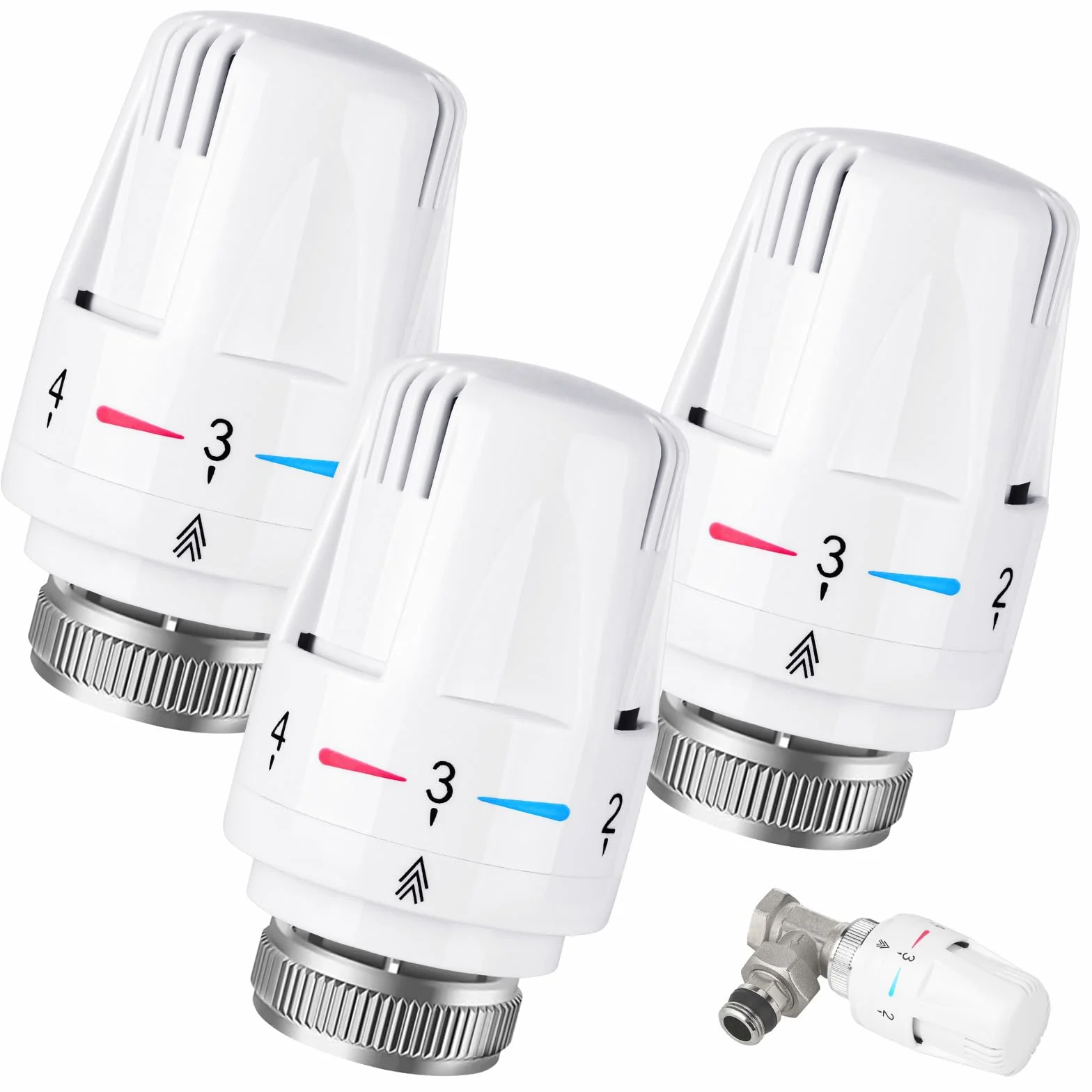 Flintronic Termostat do grzejnika M30 x 1,5 3 sztuki głowica zaworu termostatycznego