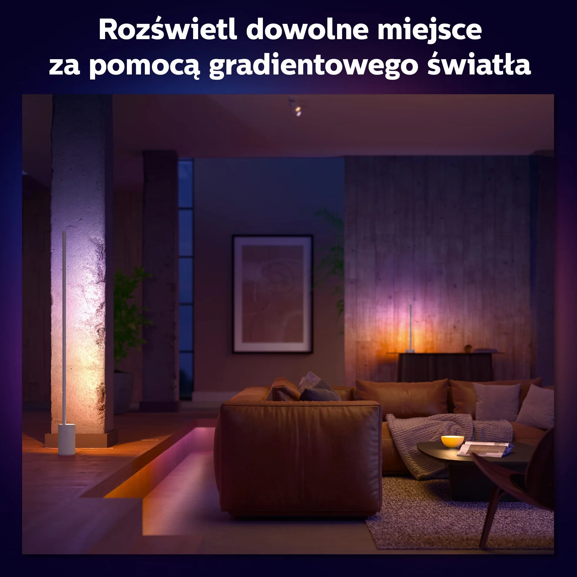 Philips Hue Lampa Podłogowa Signe Gradient Biała, 16 mln Kolorów, Ściemnianie, Smart LED