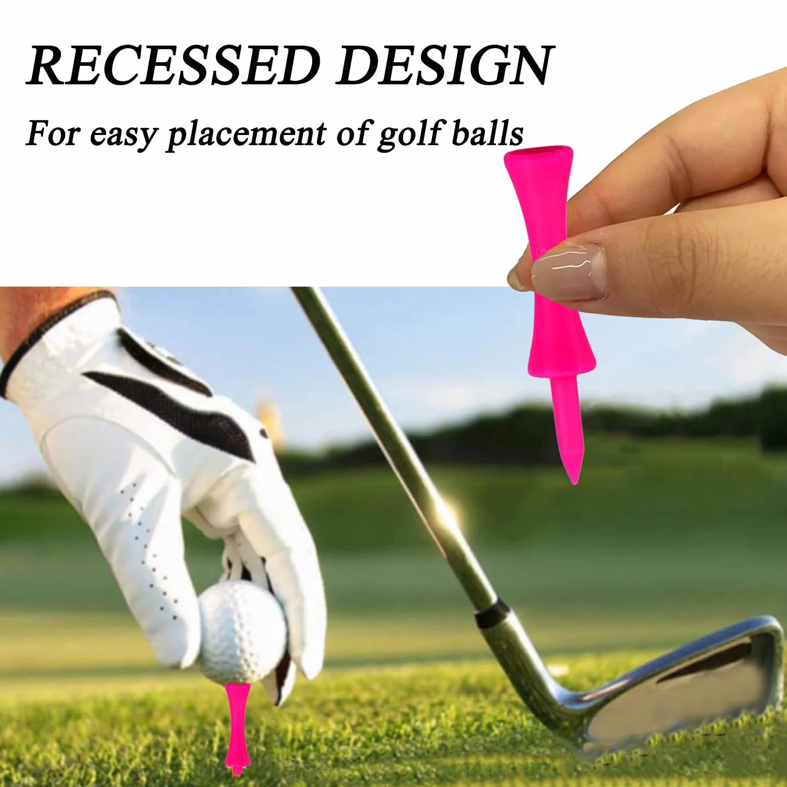 Herbaty golfowe, 50 sztuk, z tworzywa sztucznego, do golfa, golfa, z tworzywa sztucznego, nadają się jako prezent dla golfistów lub członków rodziny (6 cm)