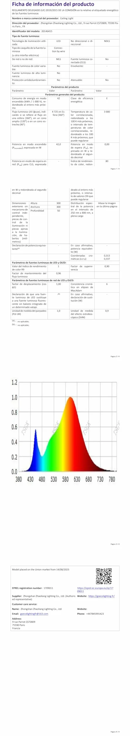Comely Lampa Sufitowa LED 42W 4725LM 30cm 3000K Białe Akrylowe