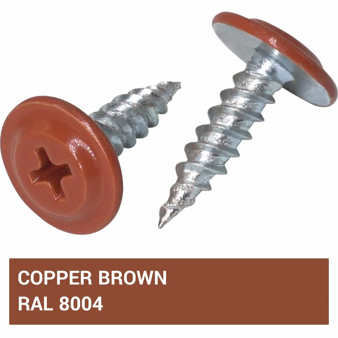 Wkręty samogwintujące SKIR'CO 4,2 x 16 mm do drewna, metalowa śruba, głowica krzyżakowa, RAL 8004