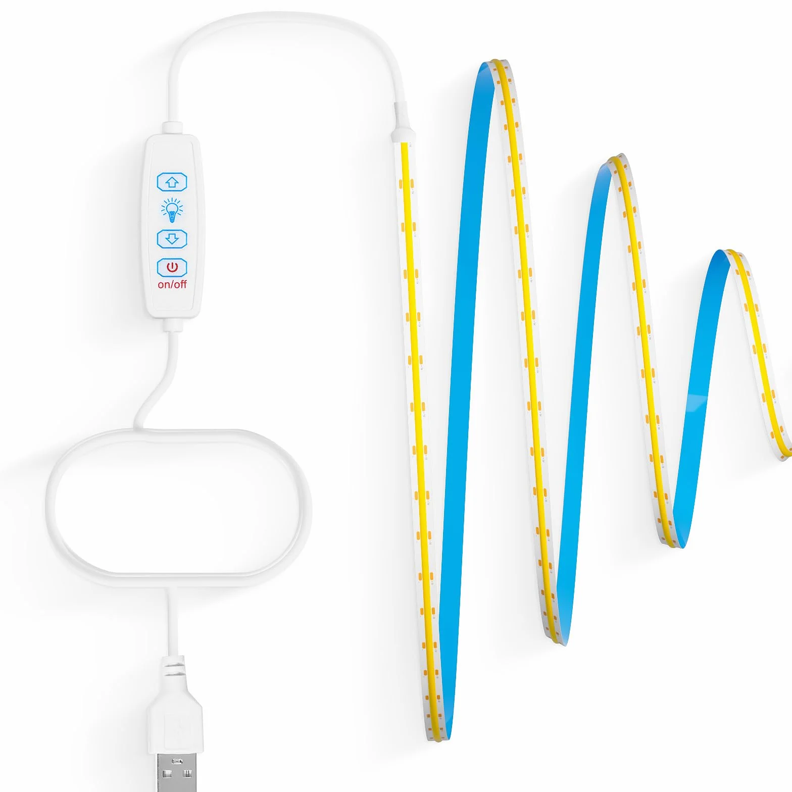 Taśma LED COB USB 5V 1m ciepła biel ściemniana CRI85+ 8mm elastyczna do TV kuchni salonu oświetlenie dekoracyjne DIY