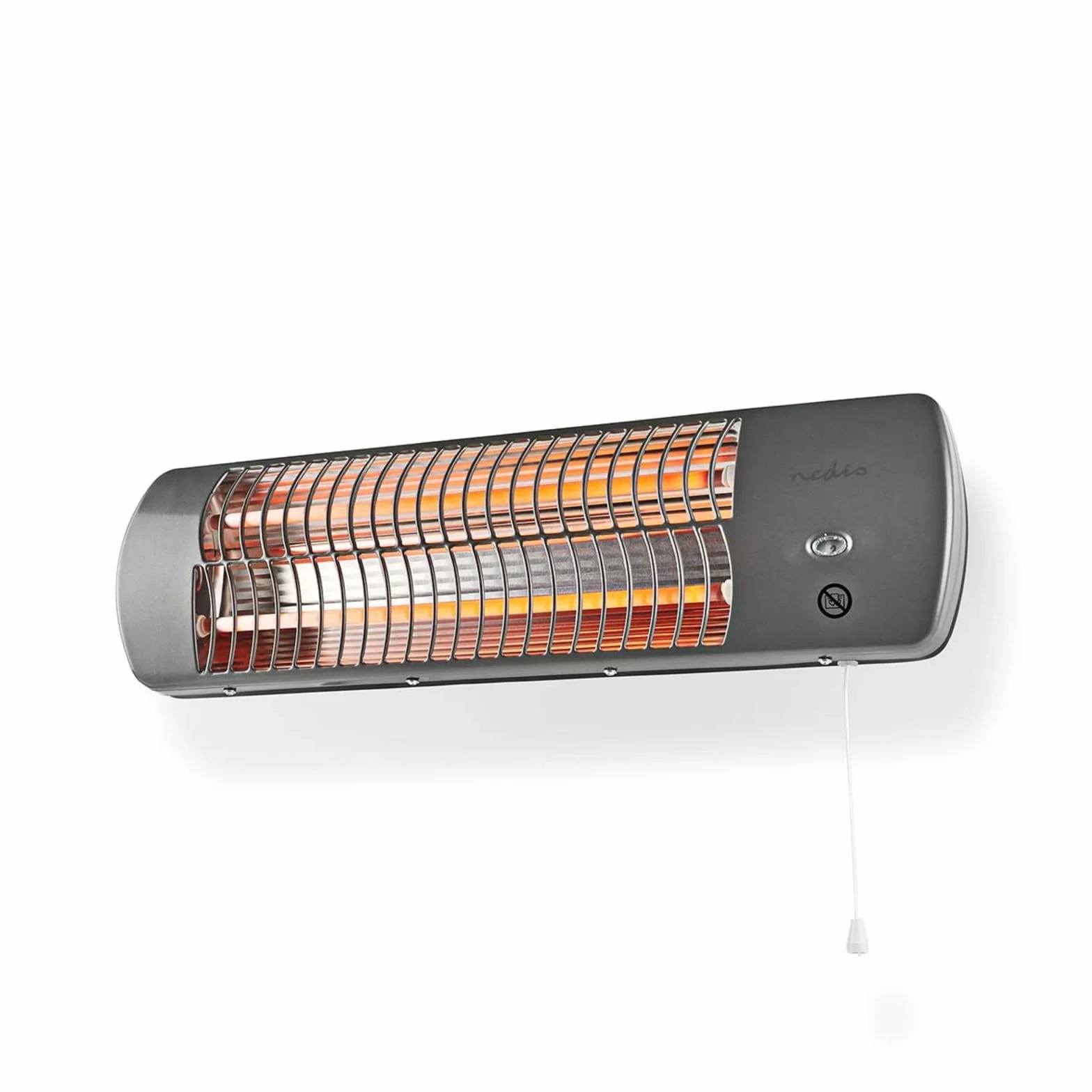 Nedis HTBA10GY grzejnik łazienkowy 1200 W regulowany termostat 2 tryby ogrzewania szary