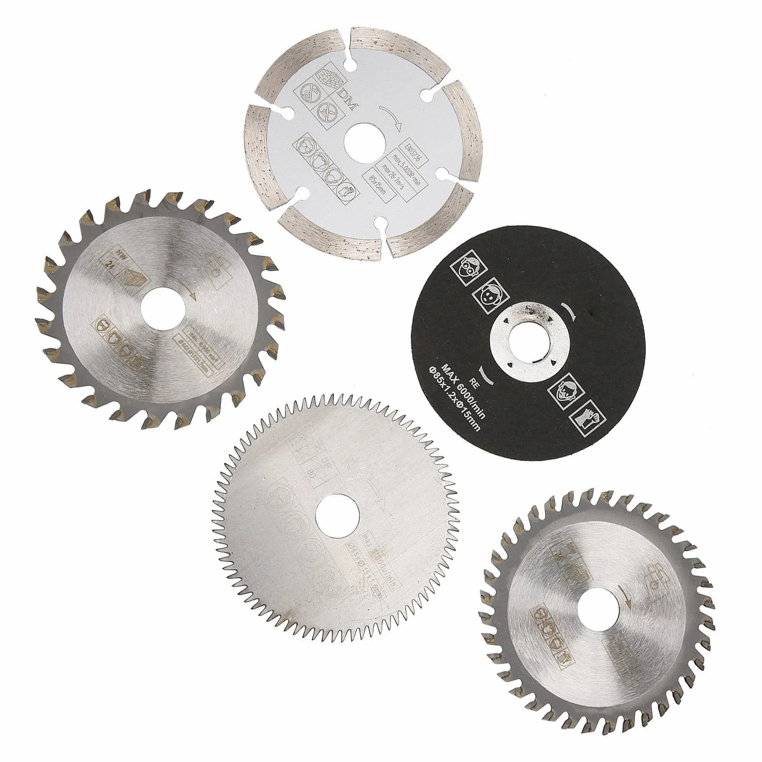 Generic 85mm średnica Wewnętrzna 15mm Brzeszczot z Węglika Tarczowego Szybka Tarcza Tnąca 5 Sztuk