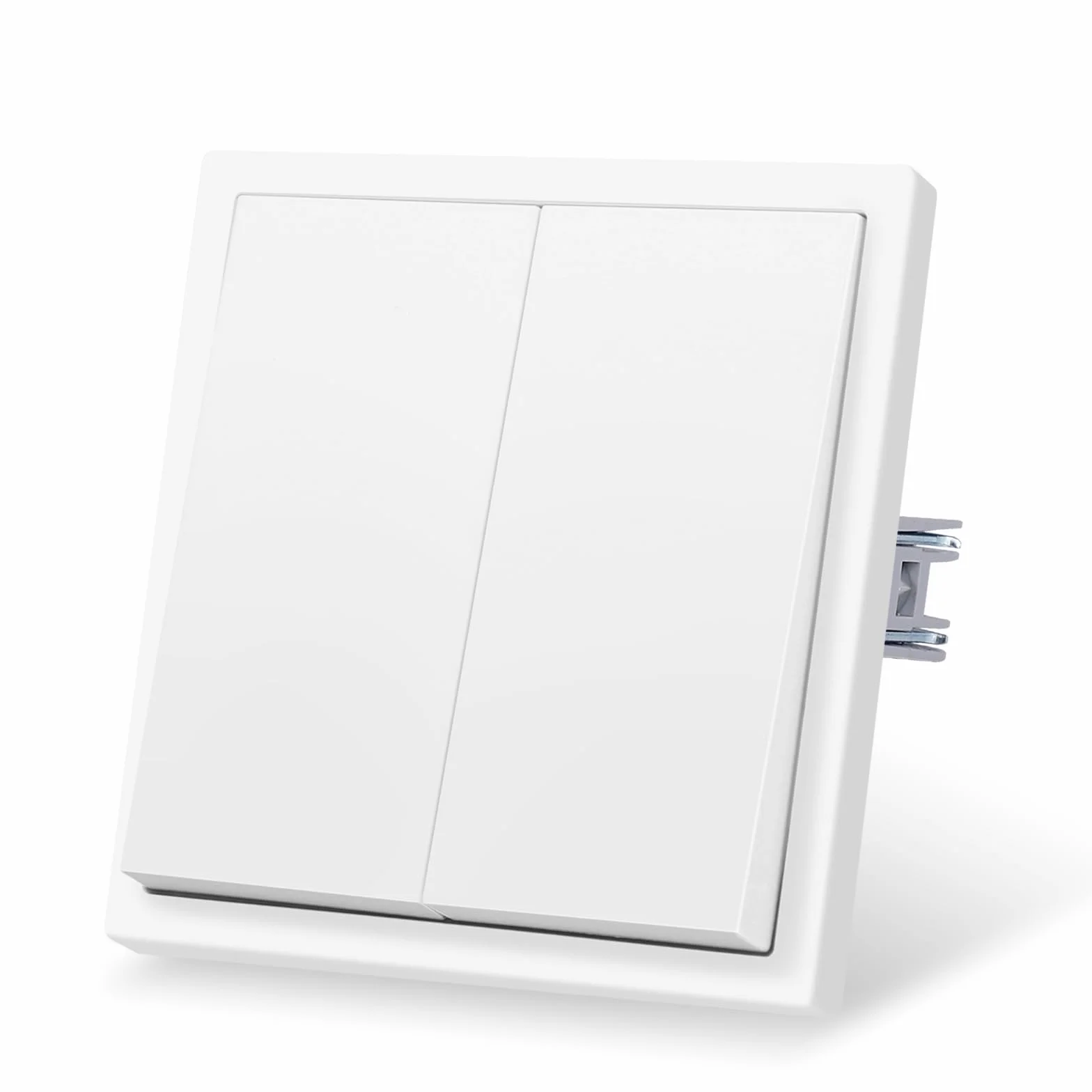 CNBINGO Włącznik światła 2-krotny przełącznik ścienny biały kołyskowy podtynkowy 80x80 mm