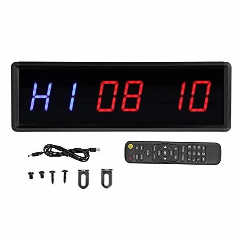 Siłownia Timer, LED Interwał Timer Odliczanie Zegar Stoper z Pilotem do Domowej Siłowni Fitness, Zakładki