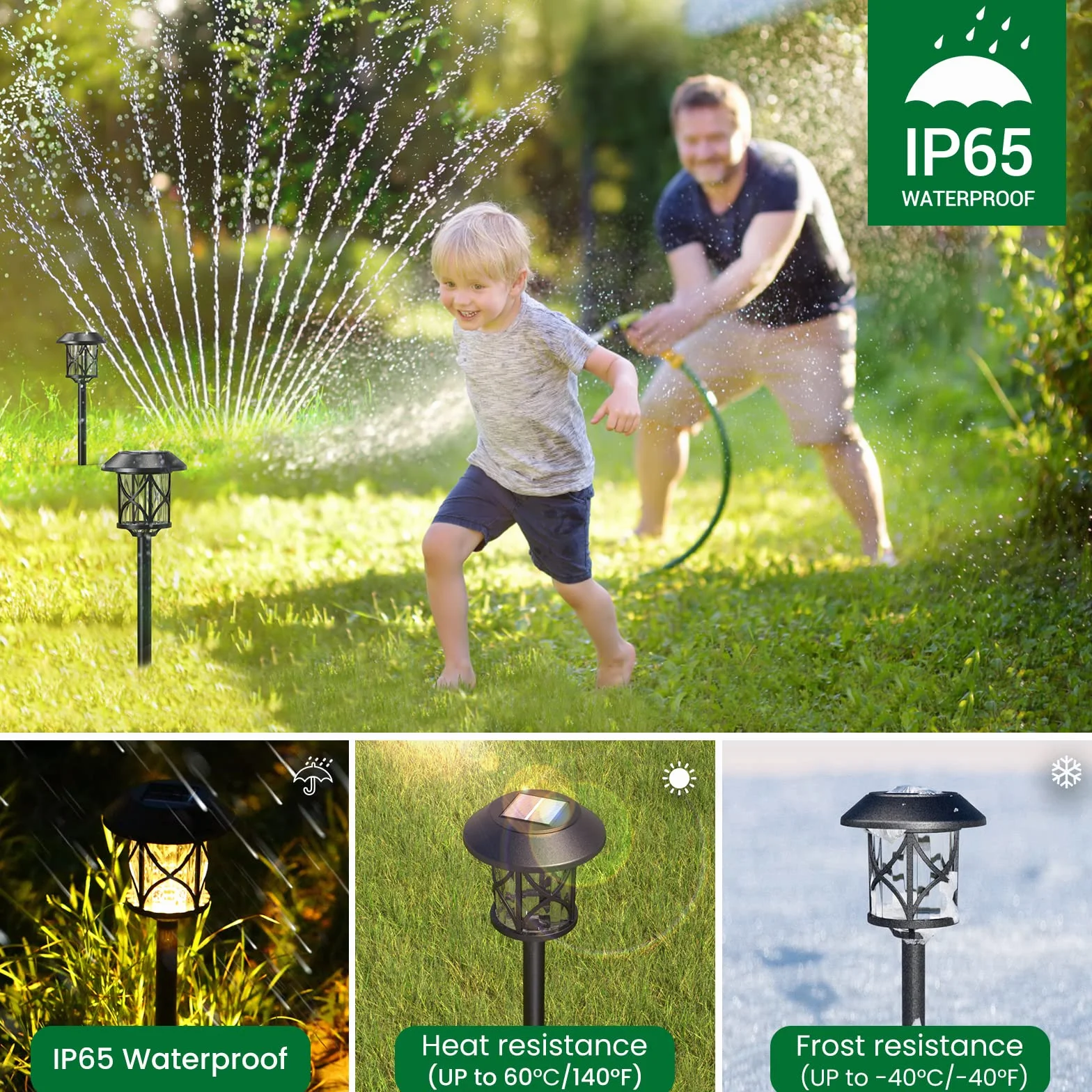Lampa solarna ogrodowa LED Quntis IP65 wodoodporna zestaw 6 ciepły biały