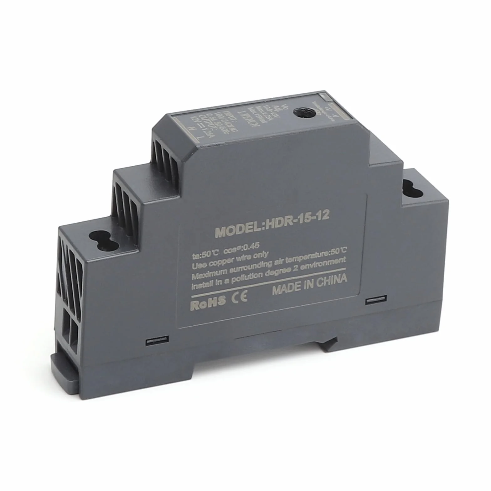 Zasilacz na szynie DIN 12 V DC 1,25 A 15 W, wejście 100-240 V AC 50/60 Hz transformator na szynie DIN do automatyki domowej lub przemysłowej