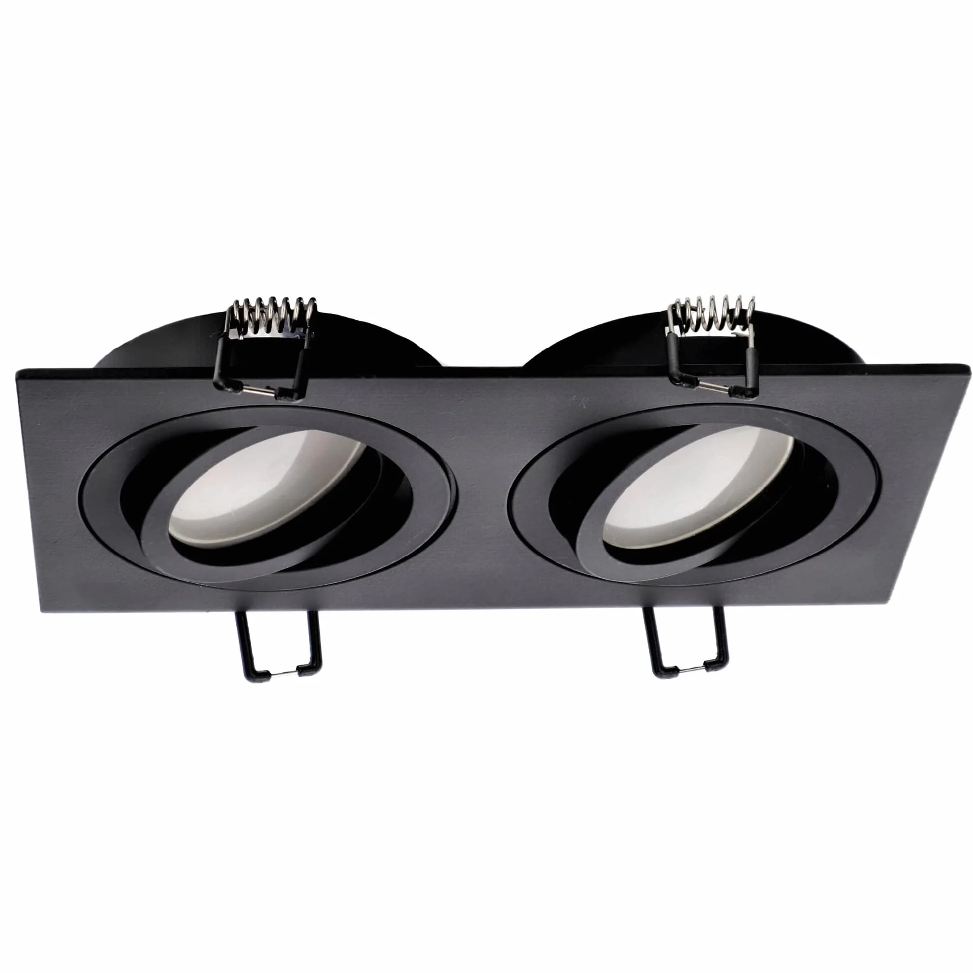 EDO Reflektor Podtynkowy 35W Czarny Kwadrat Podwójny Regulowany CERI - Oprawa Sufitowa Wpuszczana GU10 Aluminiowa