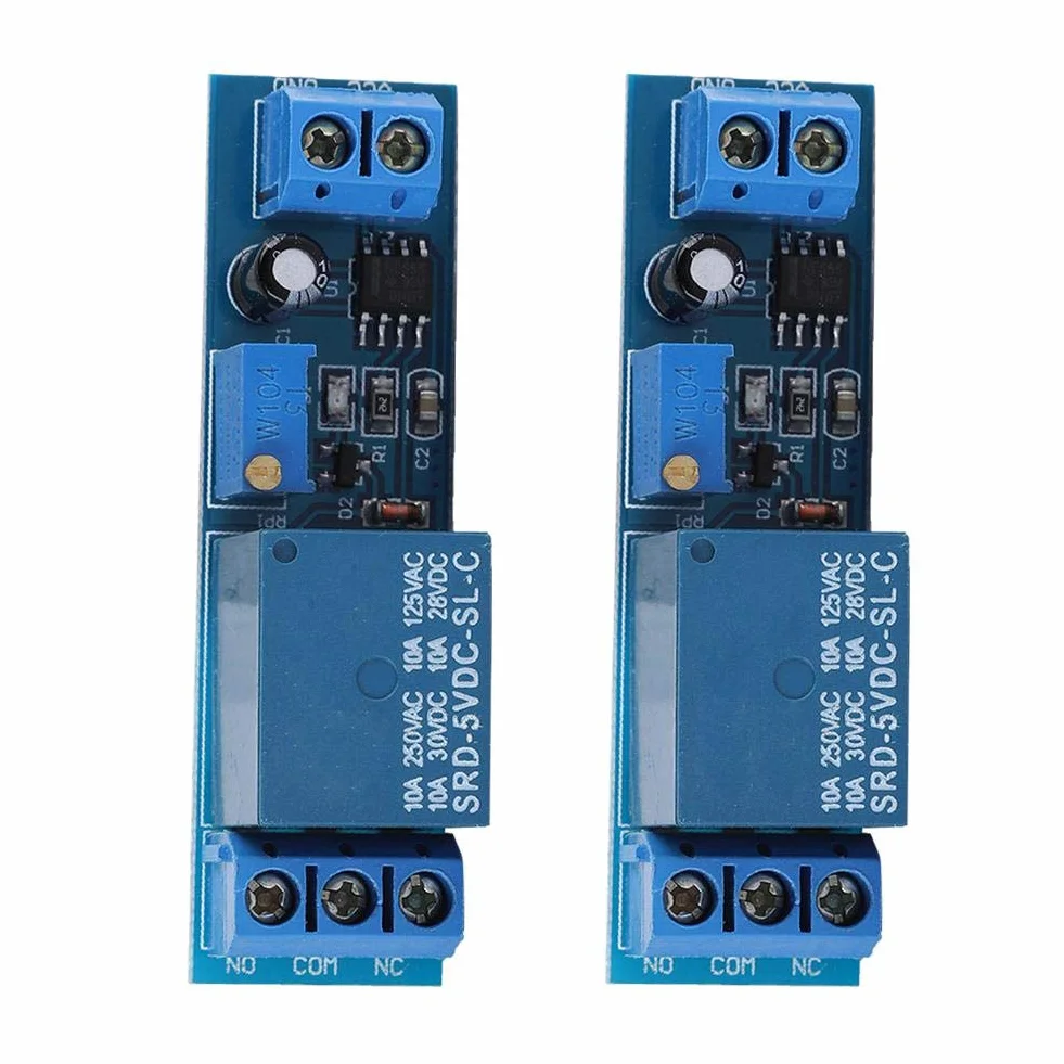 Diyeeni 2 szt. Moduł przekaźnika NE555 Regulowany z opóźnieniem 0-10 sekund 5 V