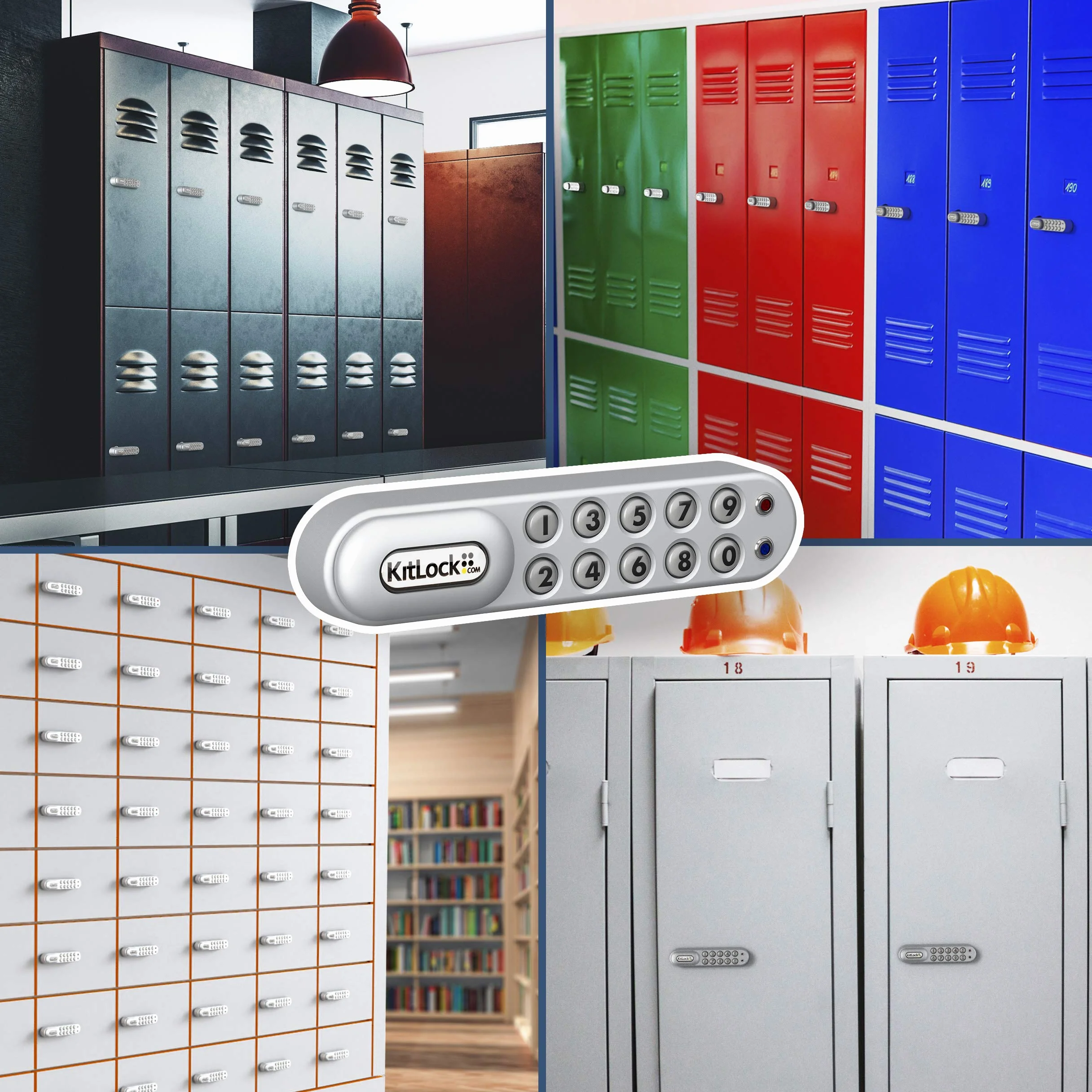 KitLock Zamek elektroniczny KL1000 srebrny bez klucza z zamkiem szyfrowym