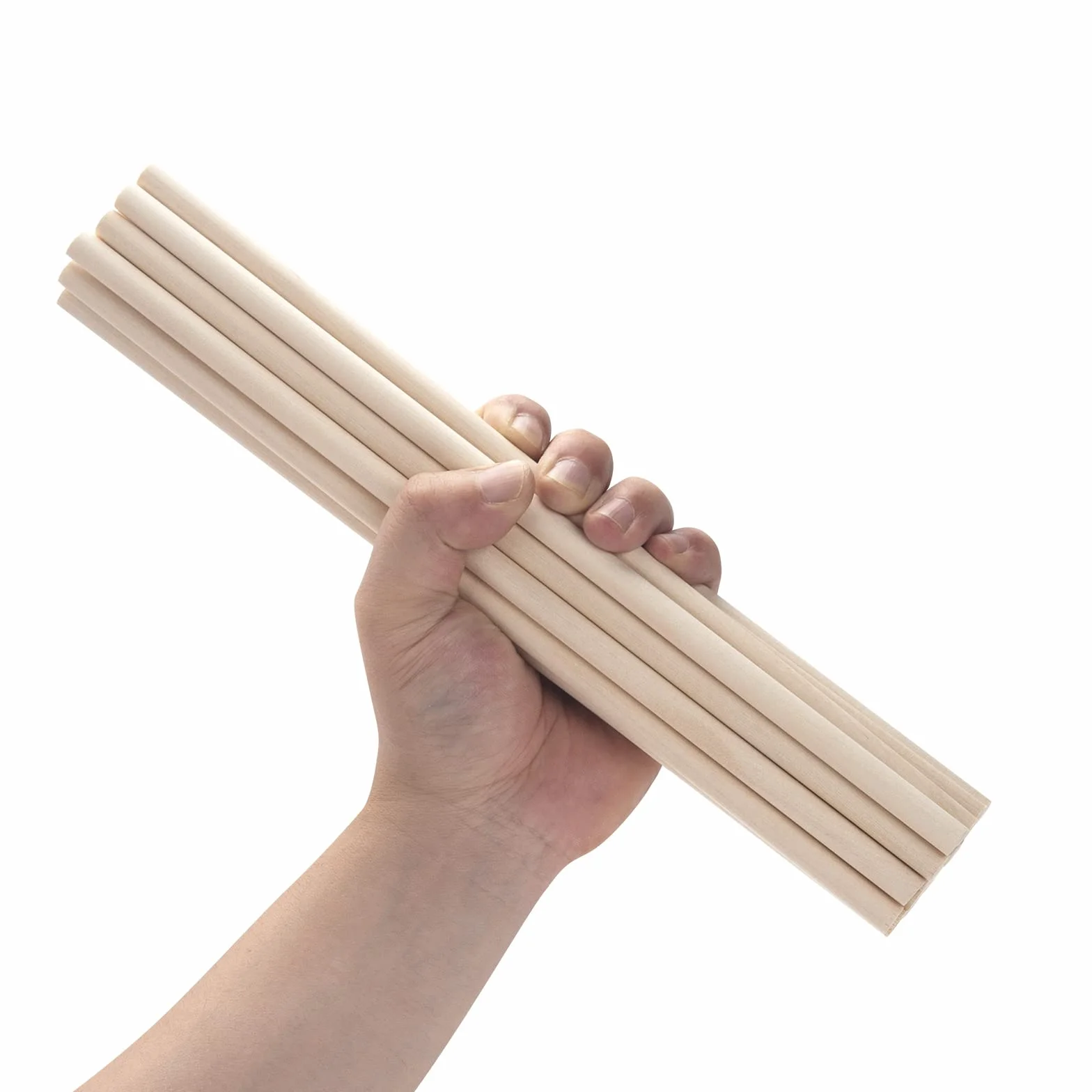 Drewniane kołki 20 szt. 3/8 x 30 cm okrągłe do rzemiosła i makramy