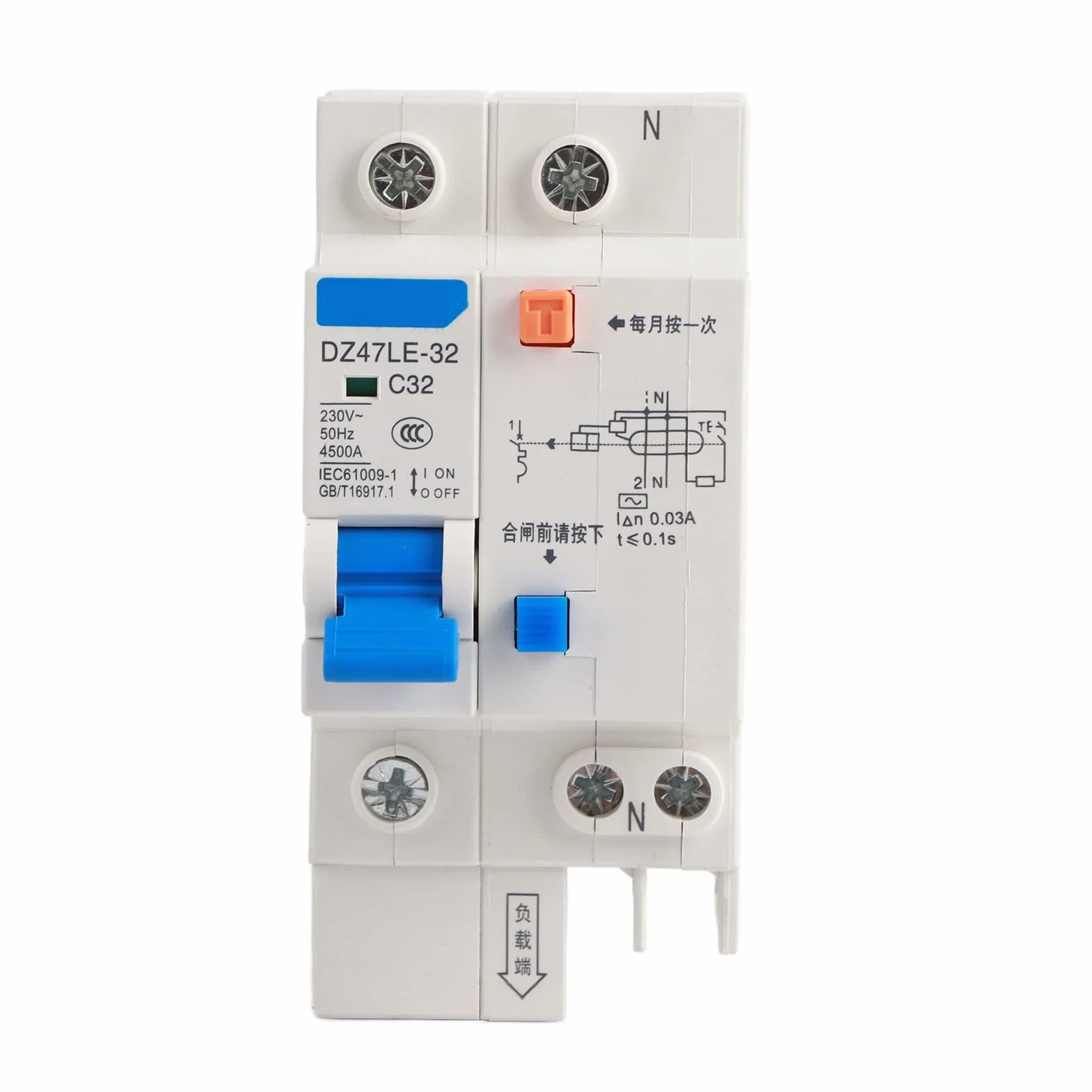 Wyłącznik różnicowoprądowy RCCB DZ47LE-32 1P+N C32 30mA 230V