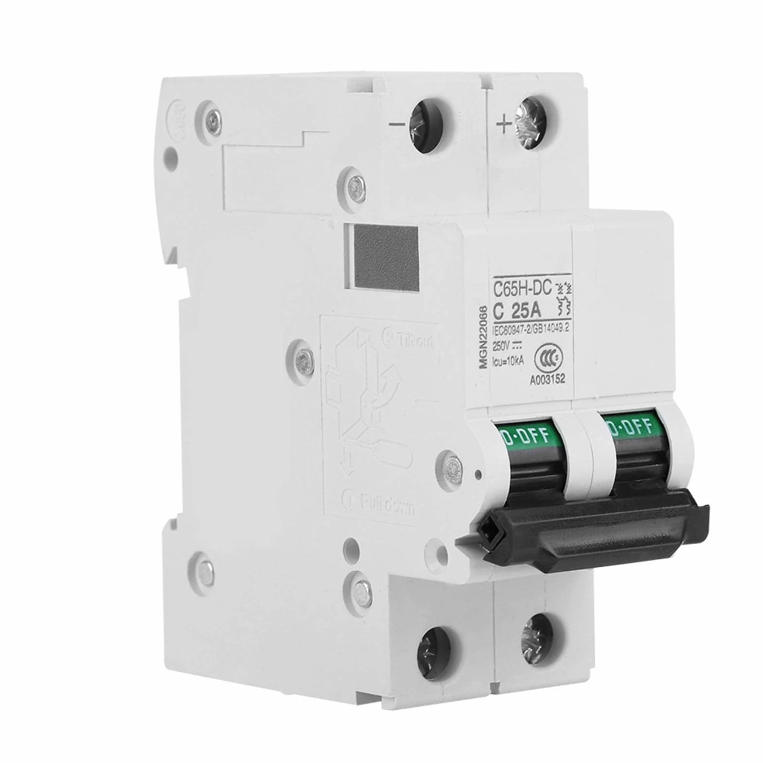 MCB miniaturowy przerywacz 2P 25A DC niskiego napięcia 250V wyłącznik próżniowy