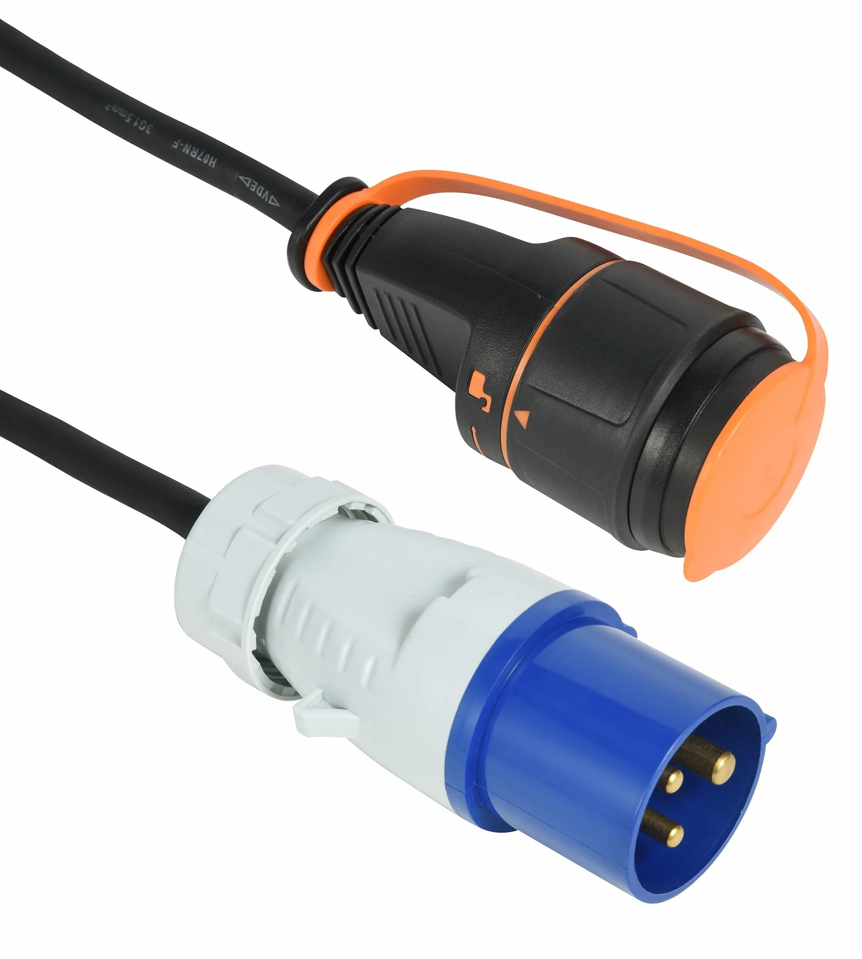Electraline Adapter przyczepy 15cm IP44 CEE 2P+T Schuko Electralock z mechanizmem blokującym H07RN-F