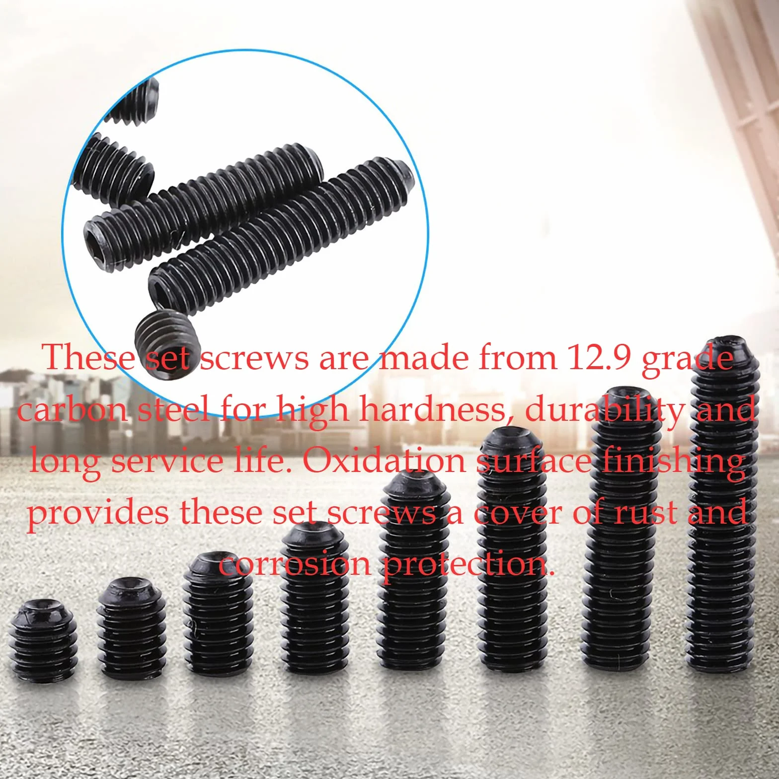 200 Stück M3 Kohlenstoffstahl Hex Madenschrauben Set Cup Punkt Maschine Verschluss