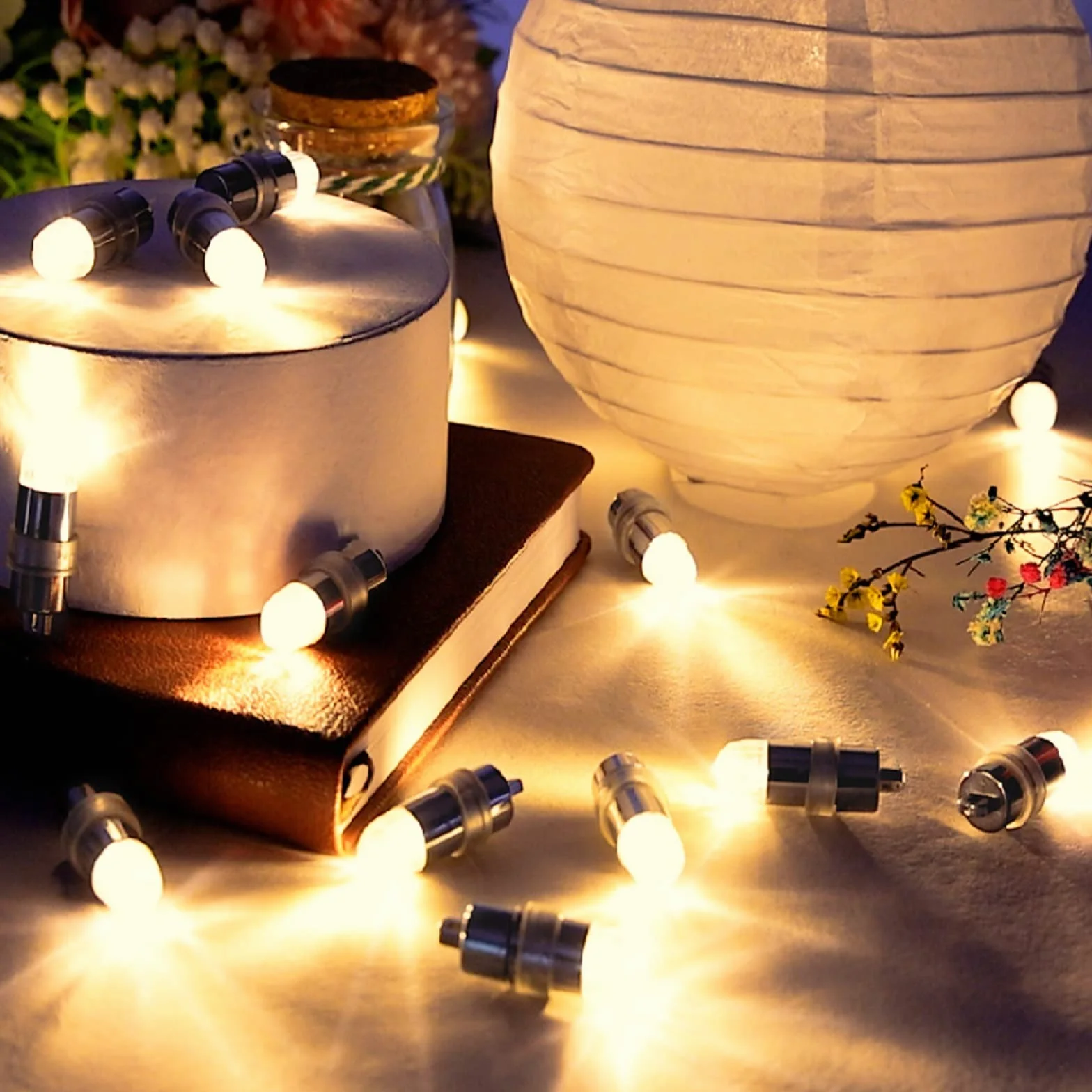 30 sztuk mini balonów LED, ciepła biel, do papierowych latarni, balonów, zasilanie bateryjne