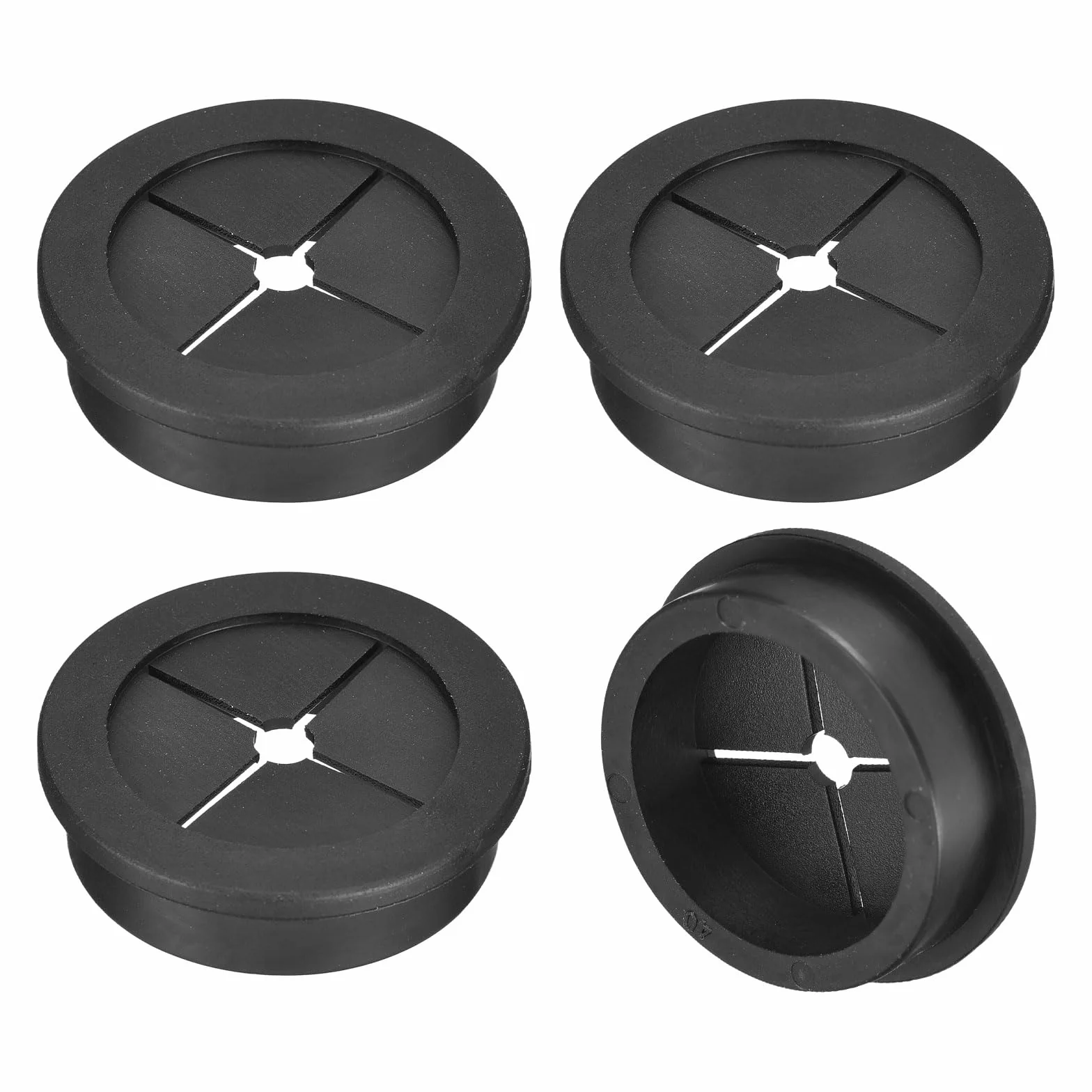 QUARKZMAN Przepust kablowy na biurko 40 mm elastyczny gumowy organizer kabli czarny