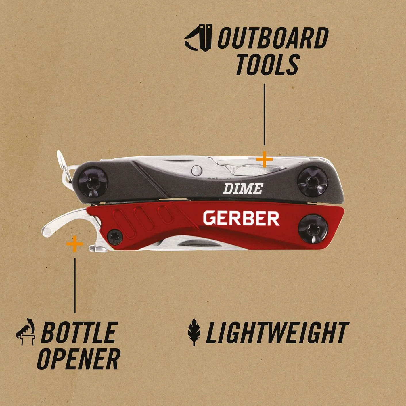 Gerber Dime Pocket Multi-tool Narzędzie wielofunkcyjne 12 funkcji czerwone 31-003622