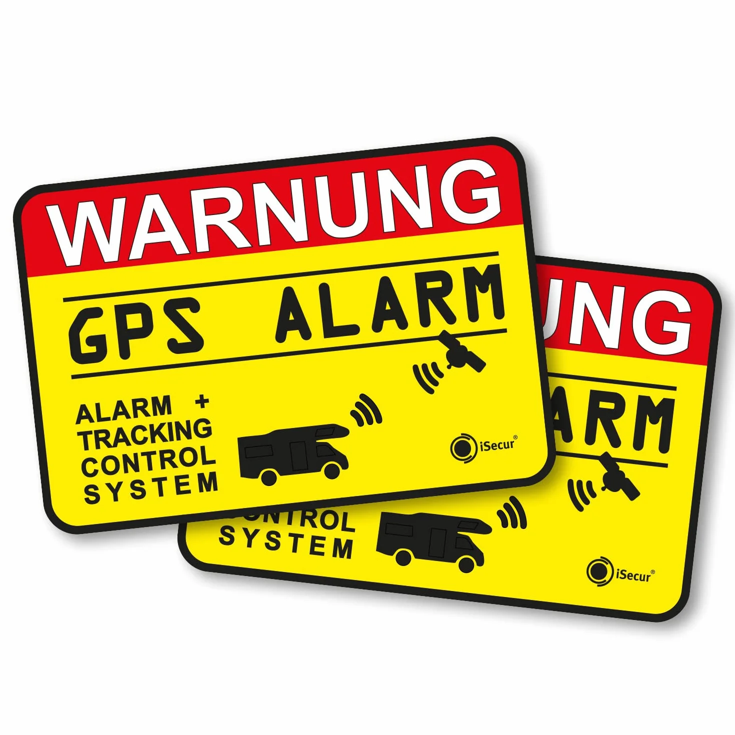 Naklejki sygnałowe System alarmowy GPS Tracking 6 x 4 cm Ostrzeżenie Alarm GPS Chroniony Camper Caravan