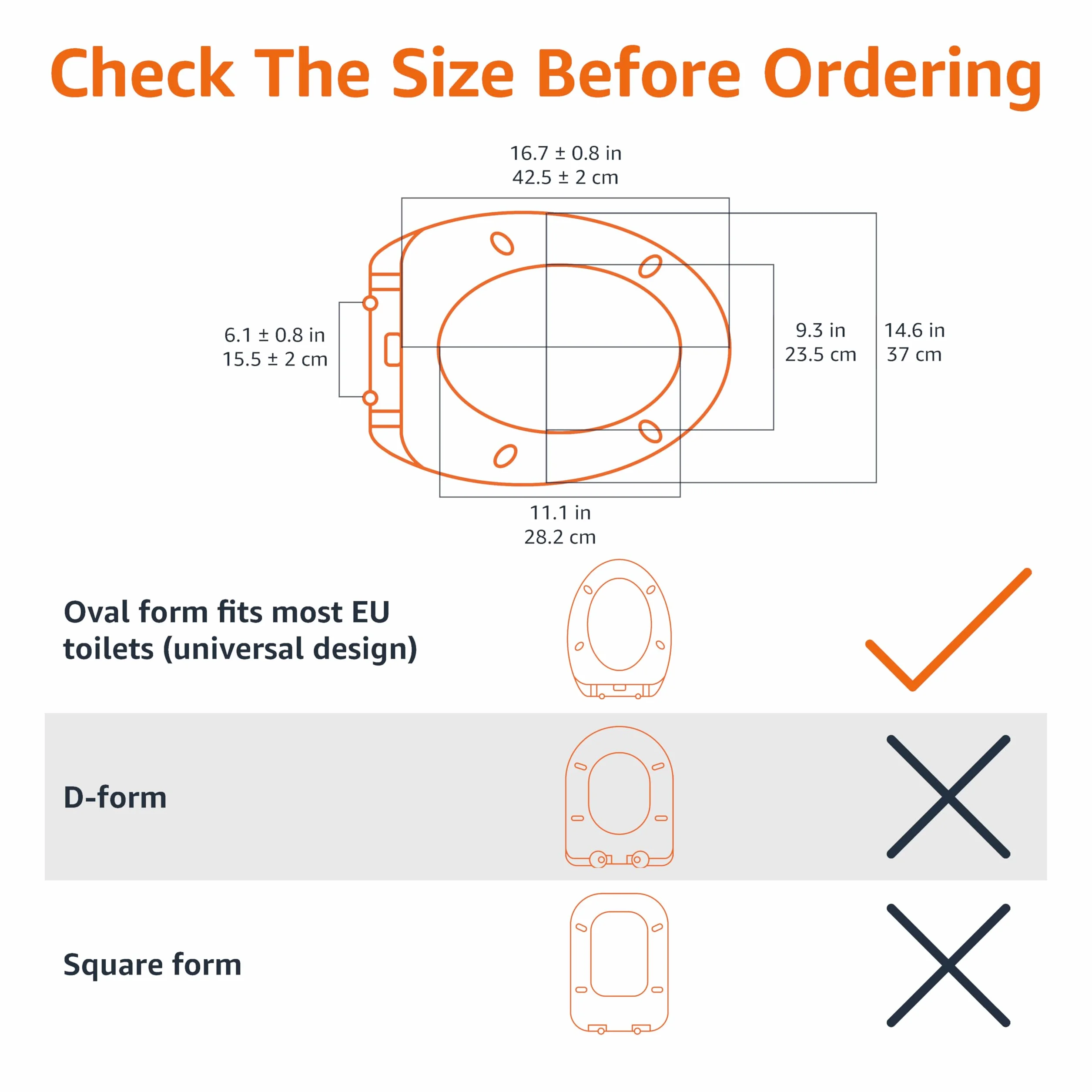 Amazon Basics deska sedesowa mocznikowa ciche domykanie U 37x42,5 cm biała