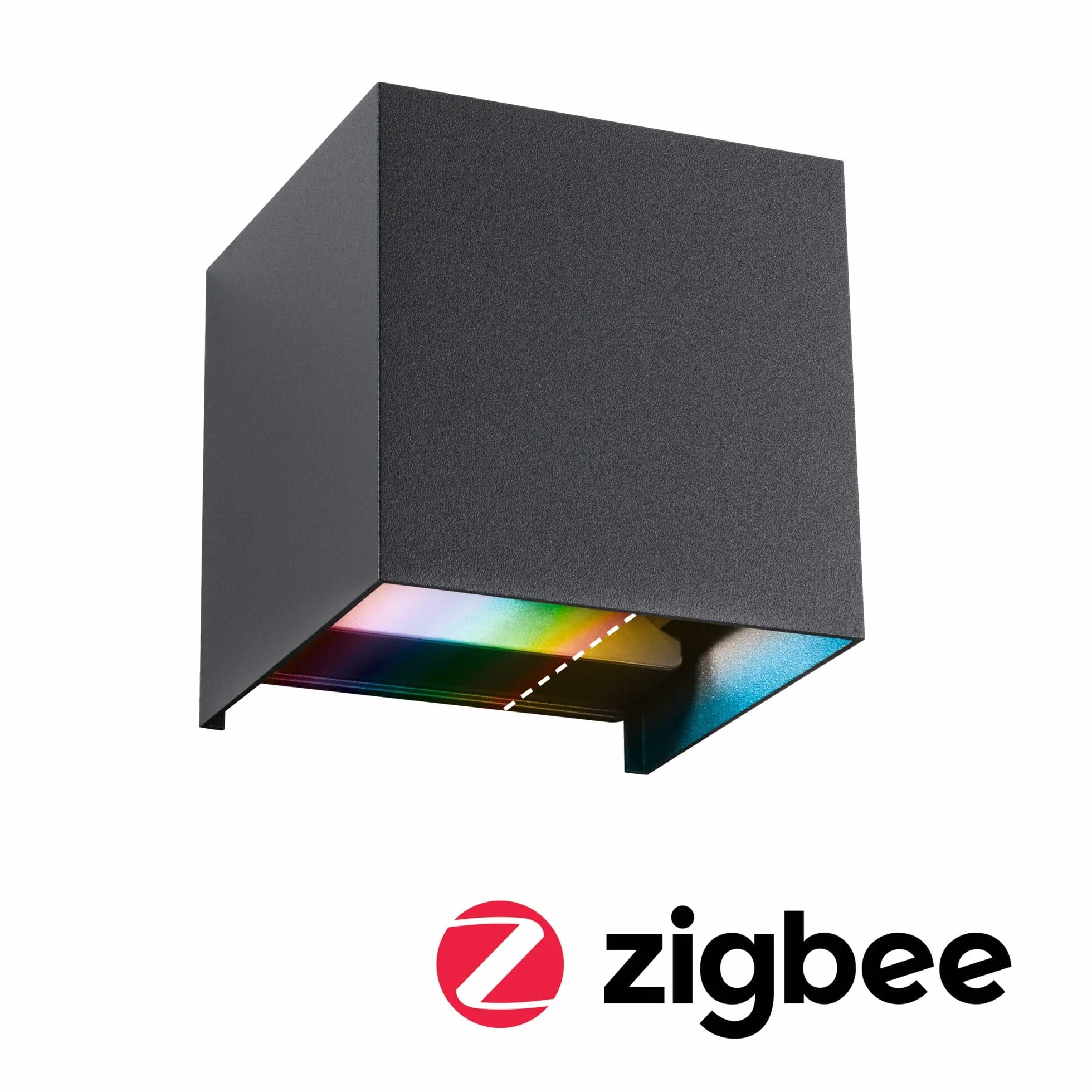 Paulmann 94847 LED oprawa na ścianę zewnętrzną Cybo IP44 2x2,5W 2x150lm ściemniania 100x100mm antracyt aluminium RGBW