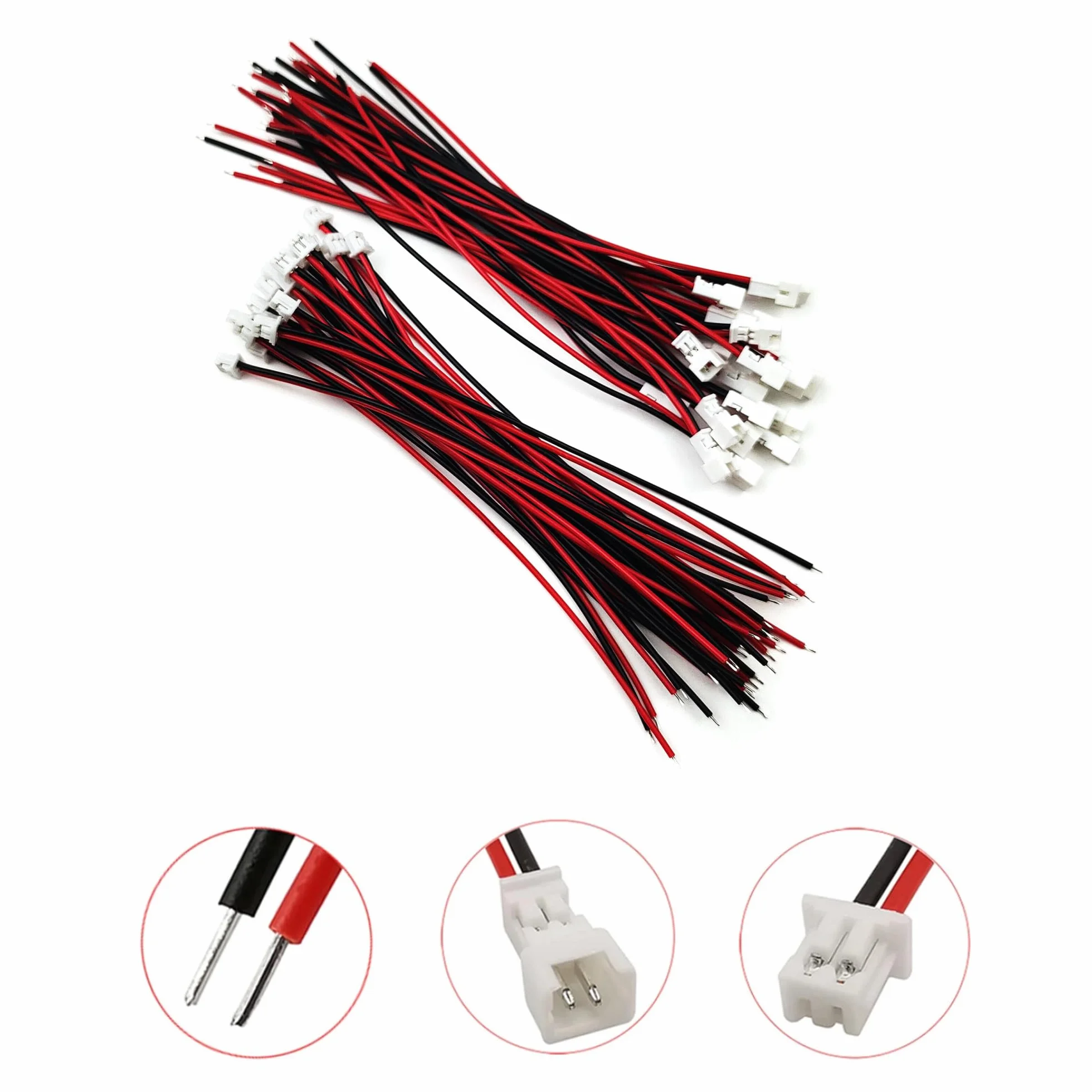 JST 1,25 mm 2-pinowe wtyczki i gniazda z przewodem UL1571-26AWG 10 cm 20 par