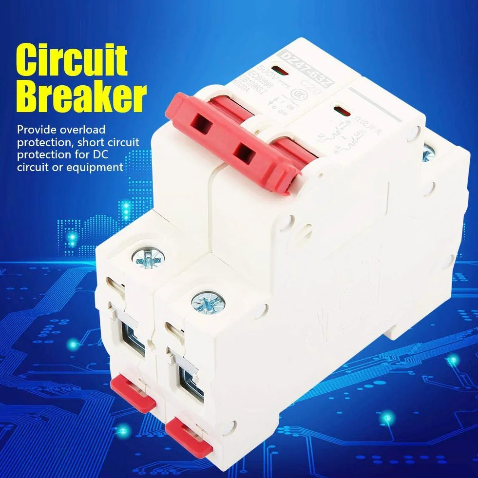 Wyłącznik nadmiarowoprądowy DZ47-63Z-2P DC 500V 20A 6kA 2P Fotowoltaika