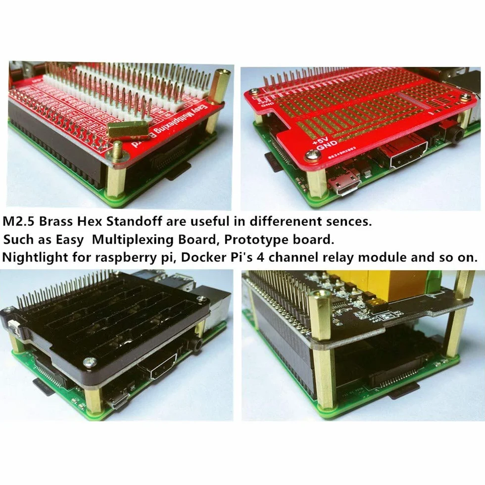 GeeekPi 220 szt. Mosiężna śruba dystansowa Standoffs sześciokątna nakrętka do Raspberry Pi z akrylowym śrubokrętem