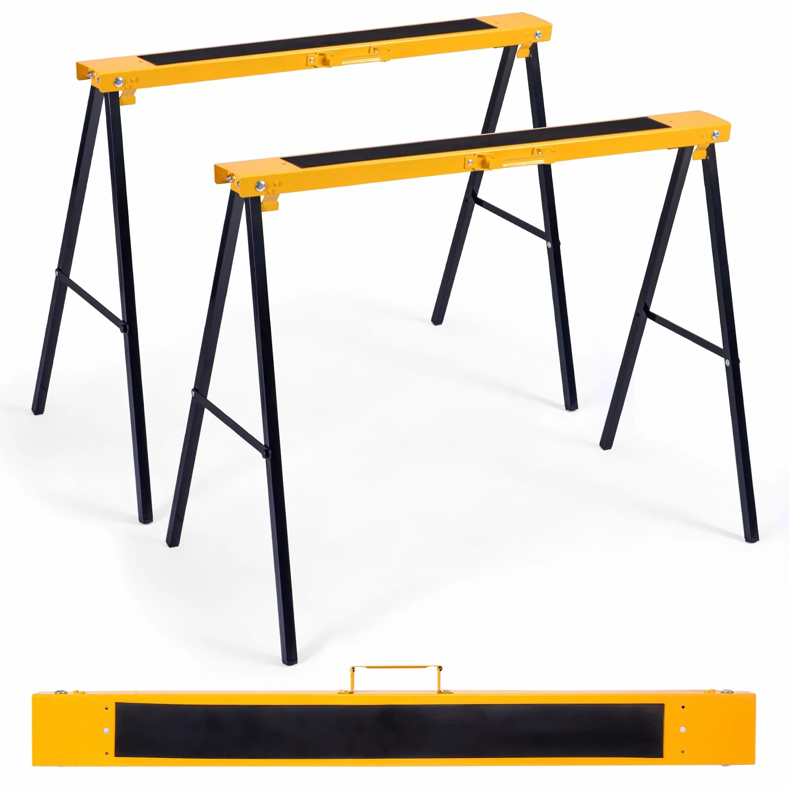 COSTWAY Kozioł do rusztowania metalowy 275 kg, konik do piły, stal, żółty
