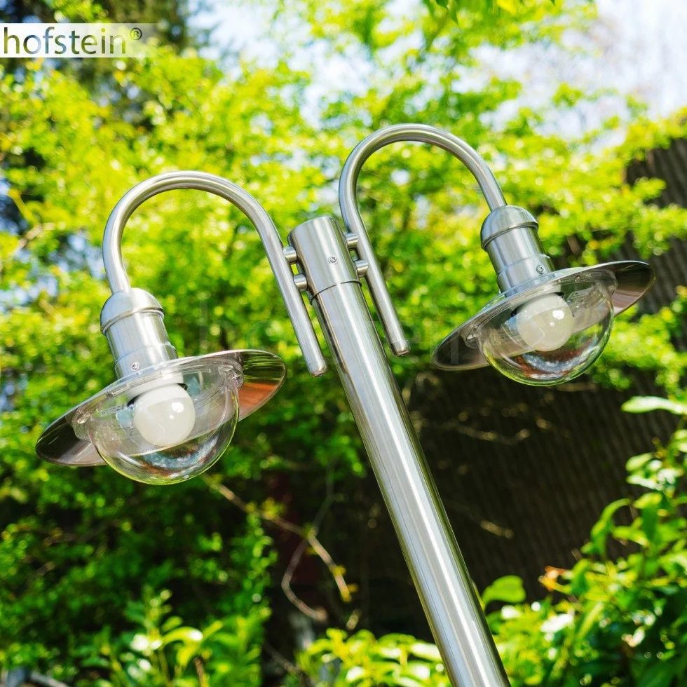 Lampa zewnętrzna Elima kandelabr stal nierdzewna 2-ramienna 200cm E27 IP44