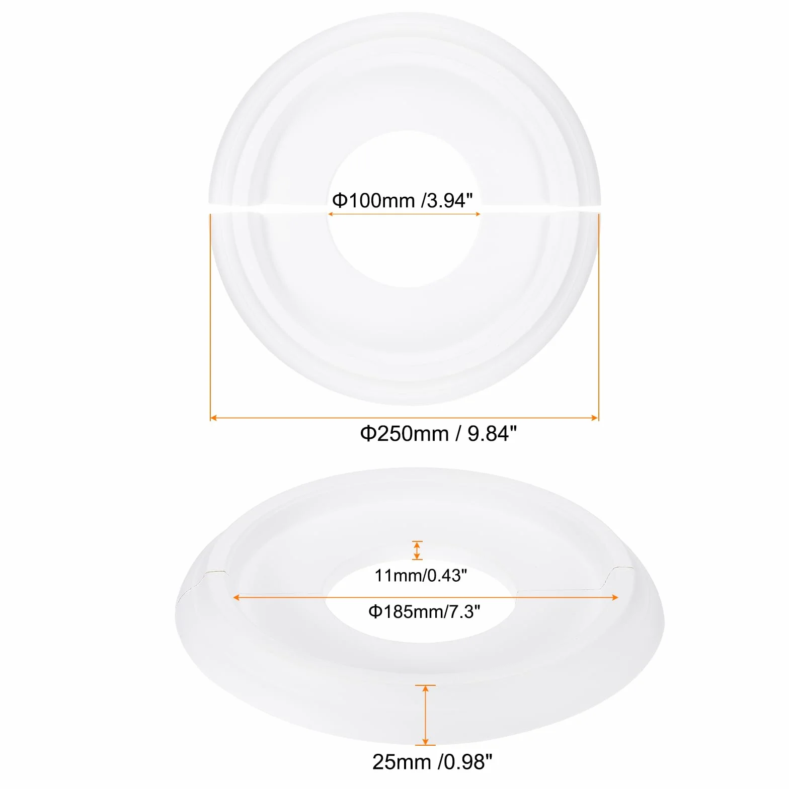 PATIKIL Medalion Sufitowy 10" Od x 4" Id Dekoracyjny Biały