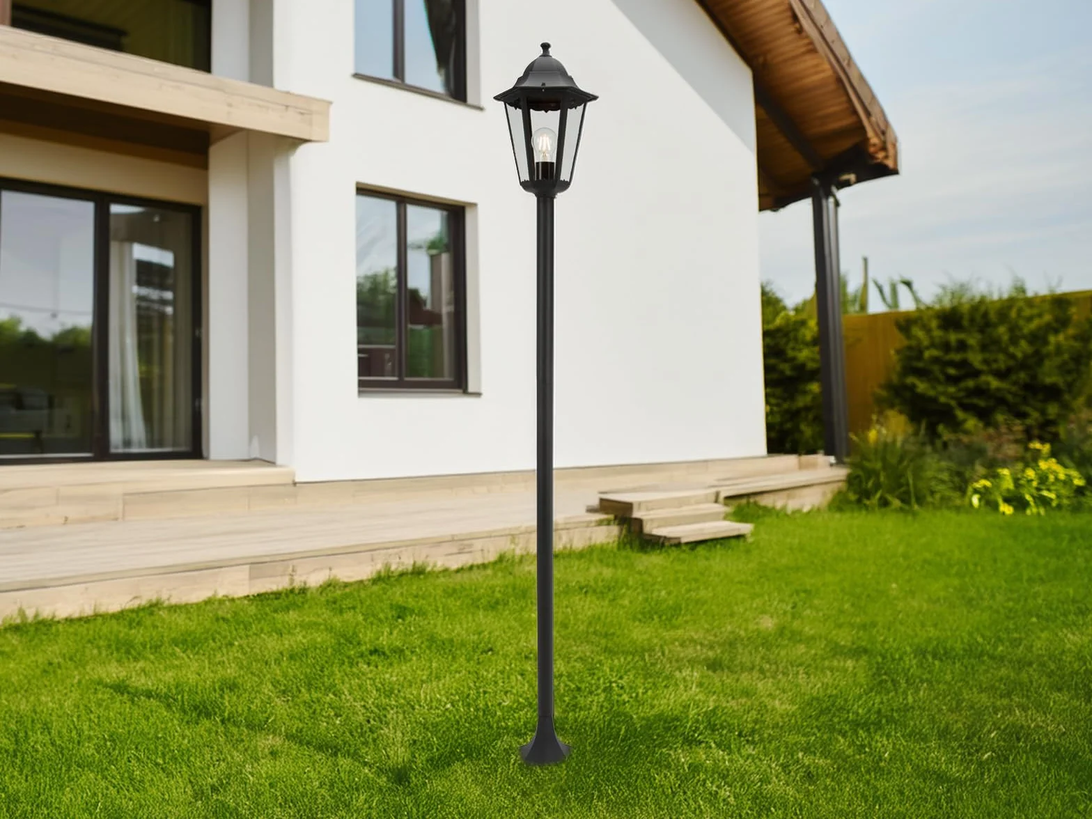 Smartwares Klasyczna lampa stojąca 170 cm E27 60 W szkło aluminium