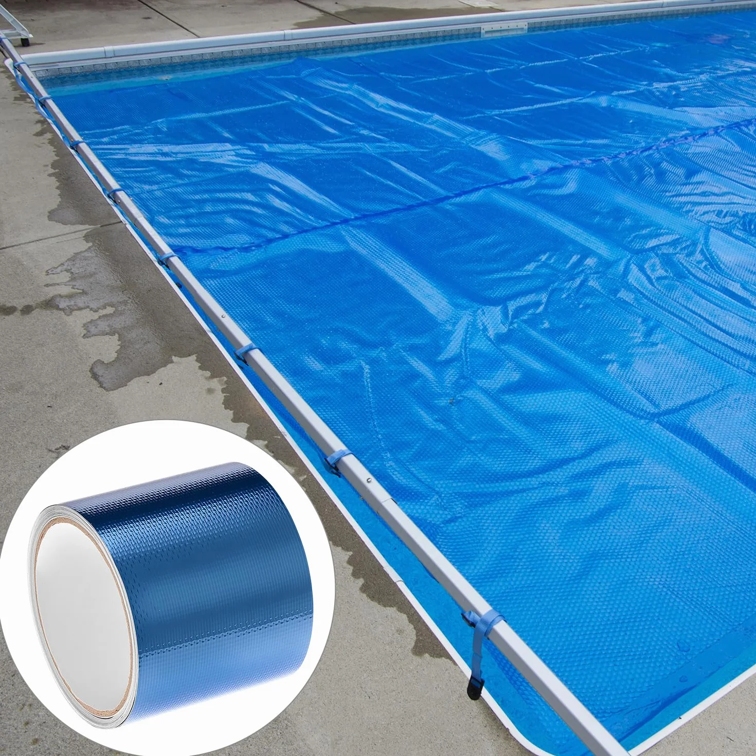 QWORK Taśma naprawcza namiotu 8 cm x 5 m przezroczysta do markiz zadaszeń łóżek dmuchanych