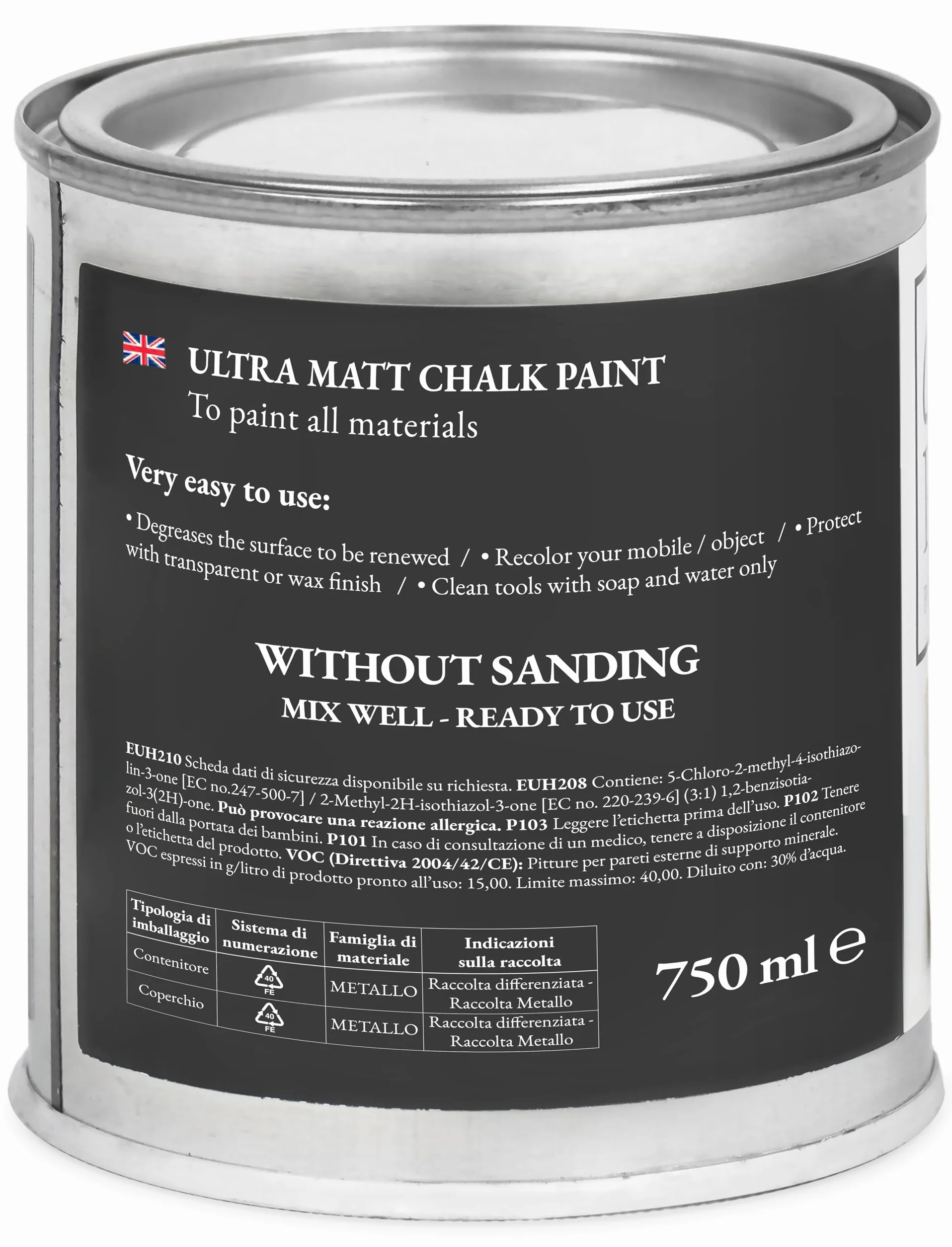 Chalk Paint Everything® Crema Antica (krem antyczny) – (750 ml) farba kredowa na bazie wody do mebli shabby chic, dekoracji i projektów z recyklingu – nietoksyczna, łatwa w użyciu
