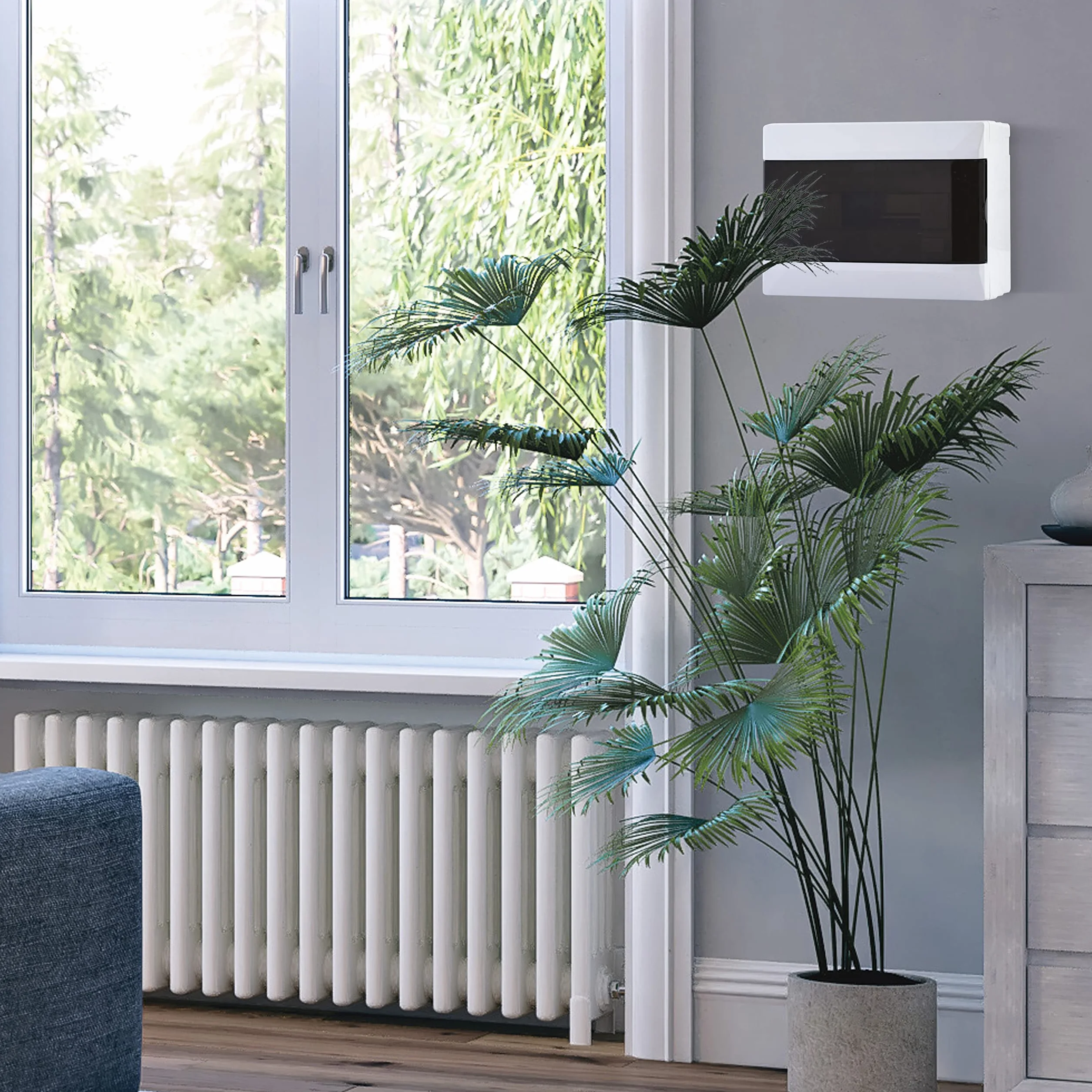 Lion Electric Skrzynka bezpiecznikowa natynkowa 24 moduły 2-rzędowa IP40 biała z czarnymi drzwiami