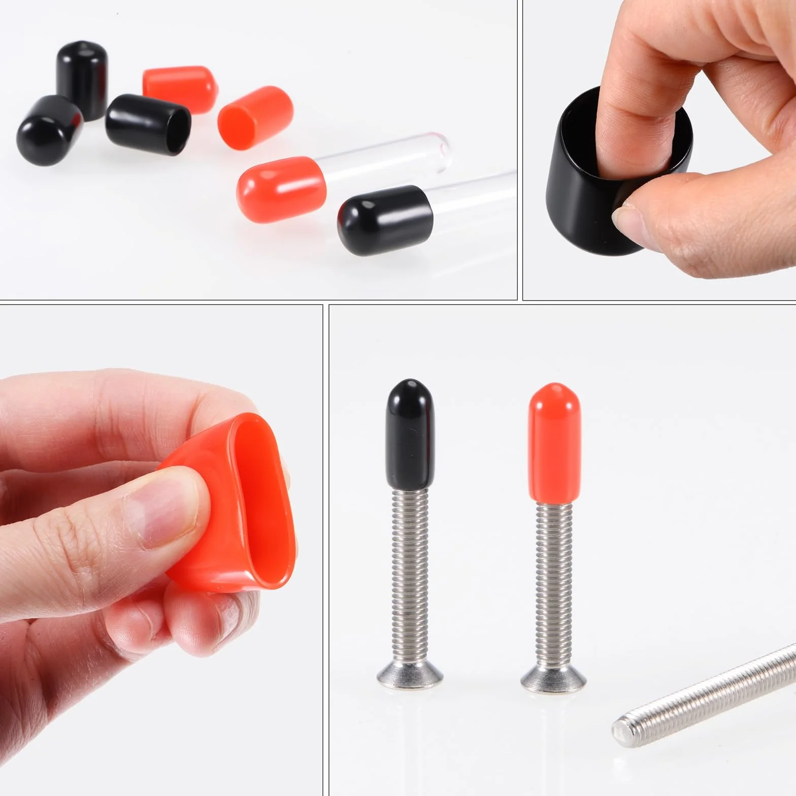 QUARKZMAN 50 szt. okrągłych zatyczek gumowych 6 mm 7mm 8mm 9mm 10 mm białe śruby z gwintem