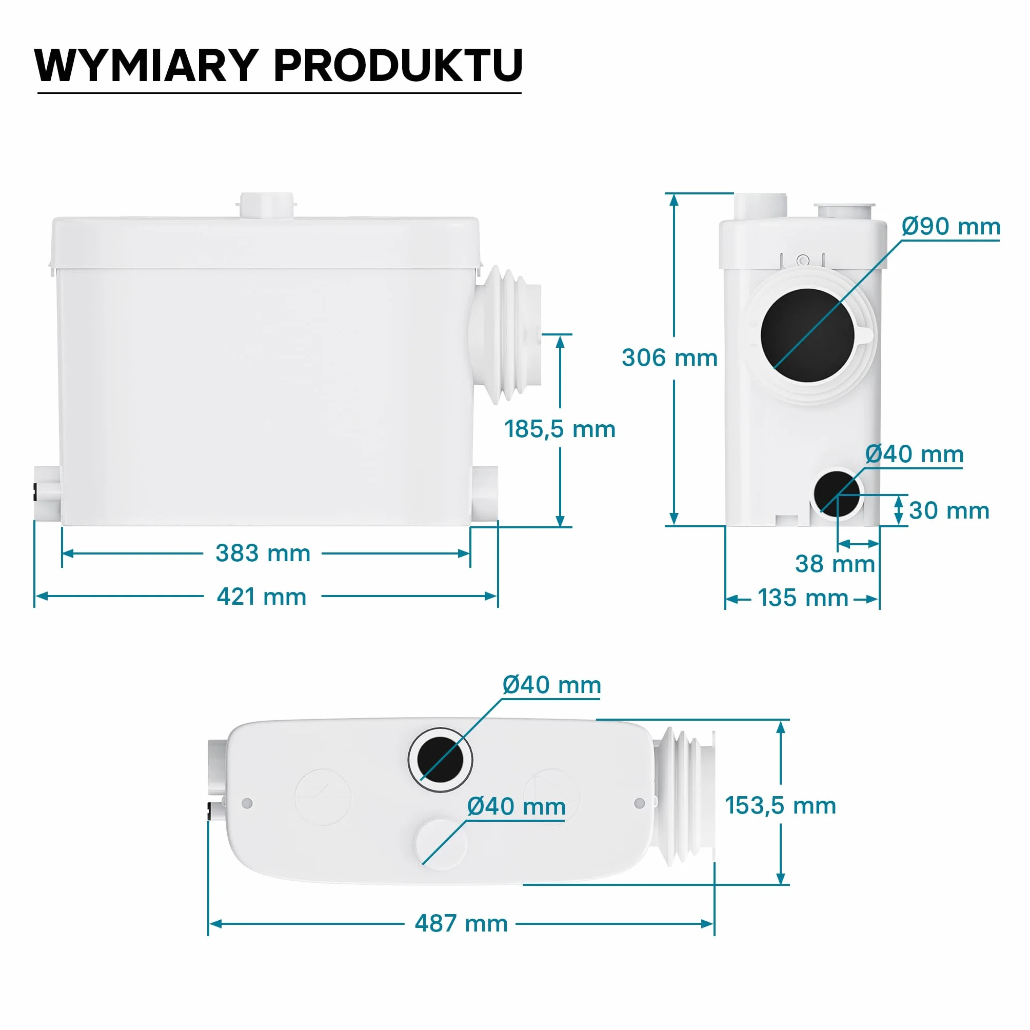 XPOtool Pomporozdrabniacz 3/1 450 W, 115 l/min, wysokość 7,5 m