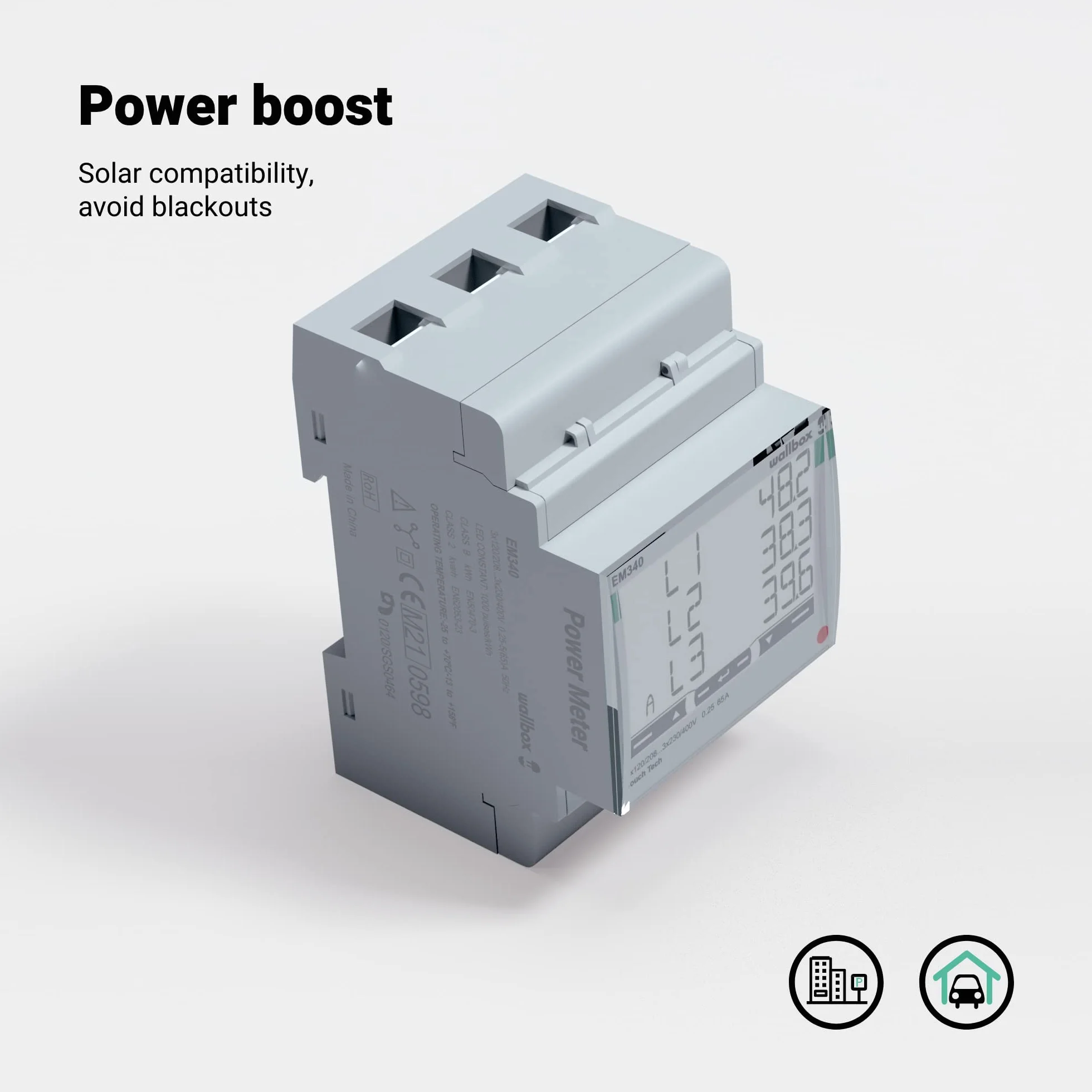 Wallbox Miernik mocy 3-fazowy, do 65 A, ECO Smart. Kompatybilny z Pulsar Max
