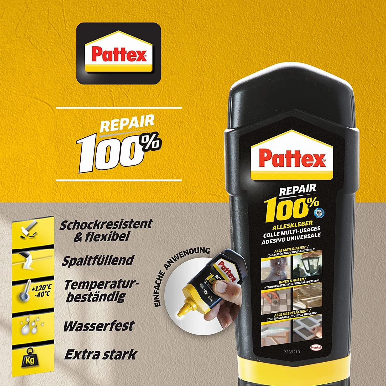 Pattex Repair klej uniwersalny odporny na wysoką temperaturę 2x100 g