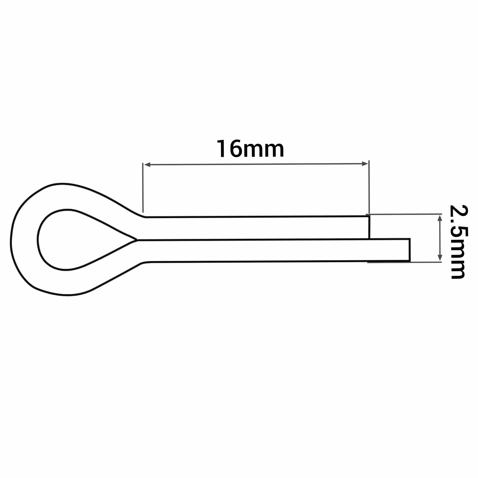 Zawleczki ze stali ocynkowanej 2,5 x 16 mm DIN 94 SKIR'CO (200 szt.)