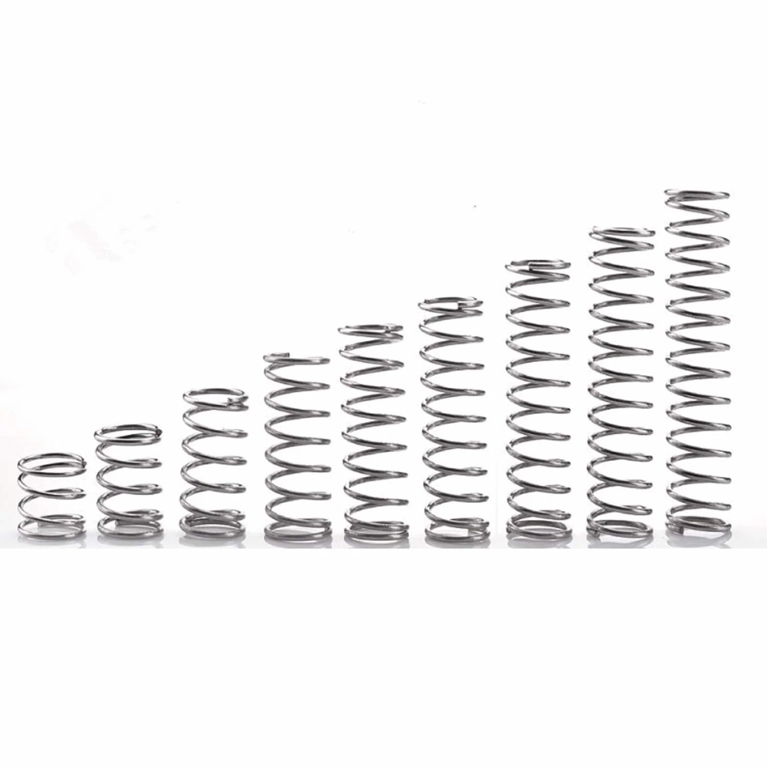 Sprężyna spiralna ze stali nierdzewnej 0,8x4x15 mm, zestaw 10 szt.