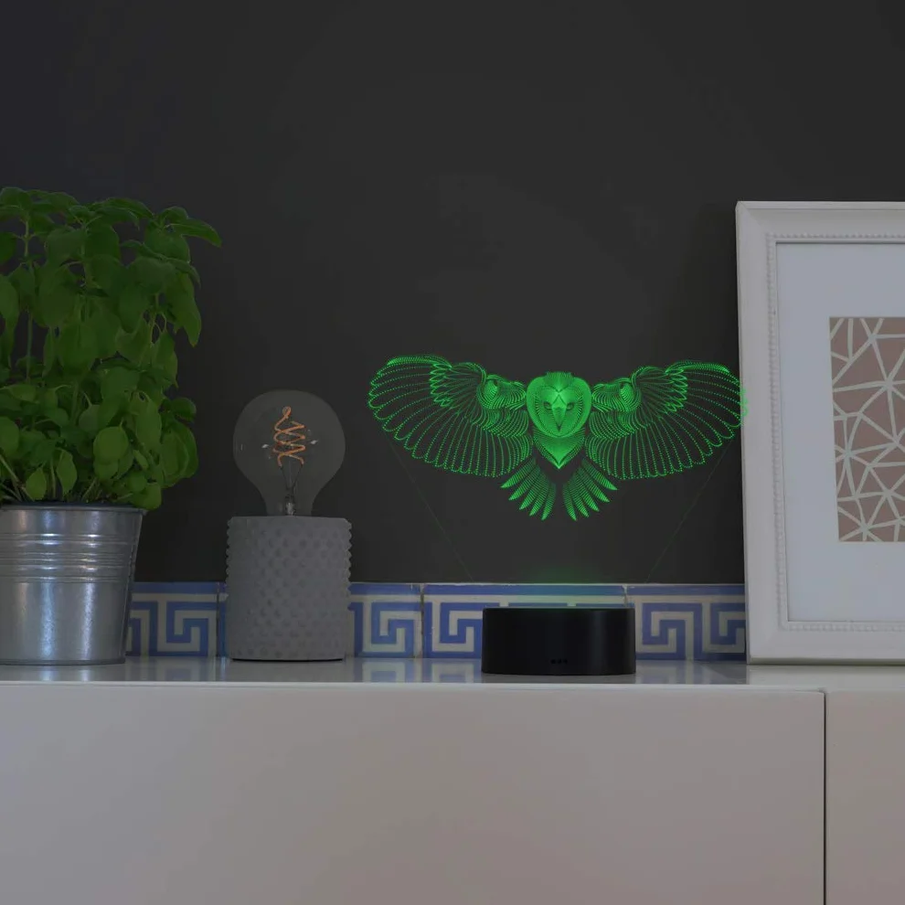 Iluzja optyczna 3D sowa lampka nocna 7/16 zmieniających się kolorów zasilana przez USB pilot zdalnego sterowania przełącznik dotykowy LED lampa 3D Boże Narodzenie urodziny dekoracja pokoju